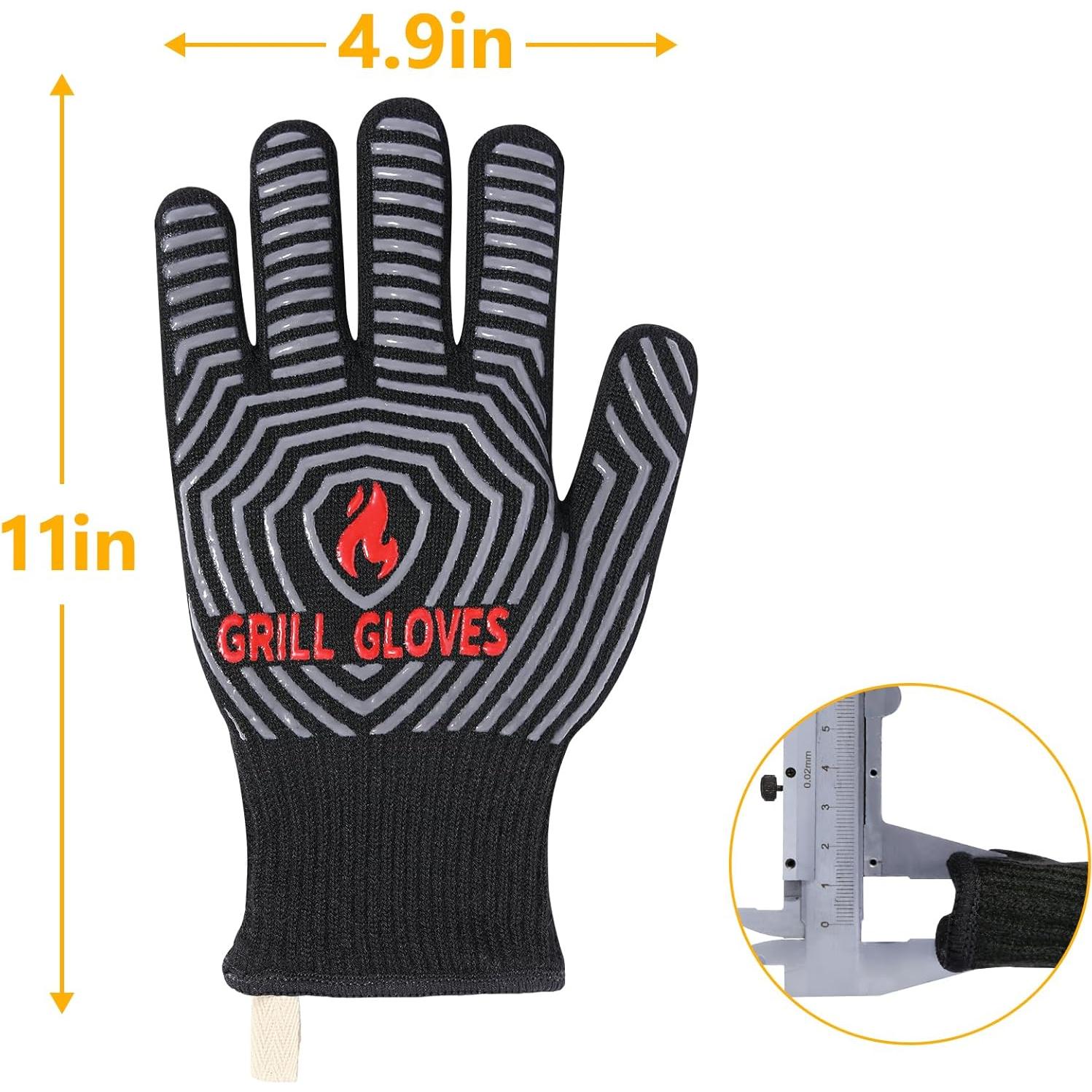 Guantes BBQ QUWIN Antideslizantes Resistente al Calor 800°C