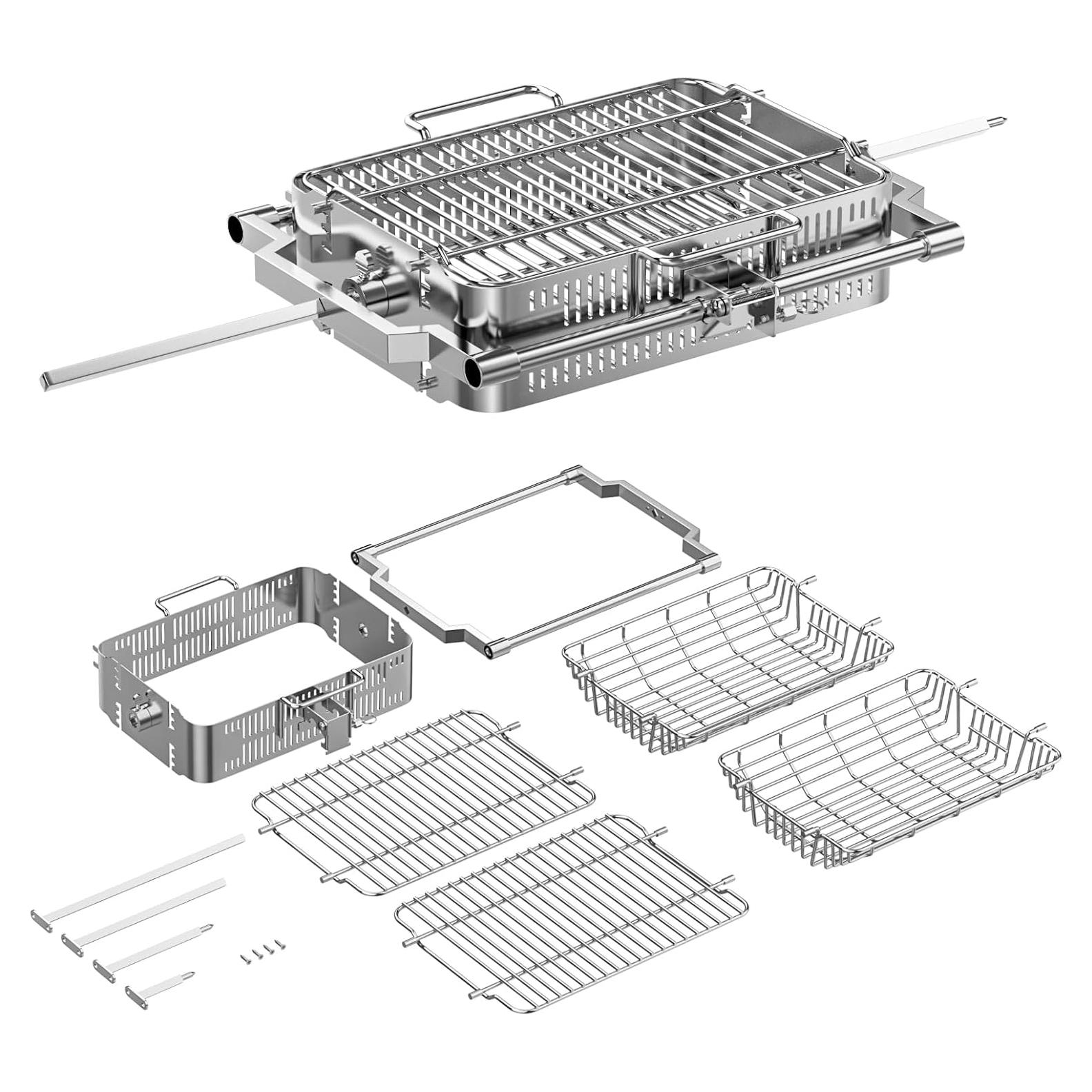 Kit de Cesta de Rotisserie KEESHA para Kamado Joe 32.5x20.3cm