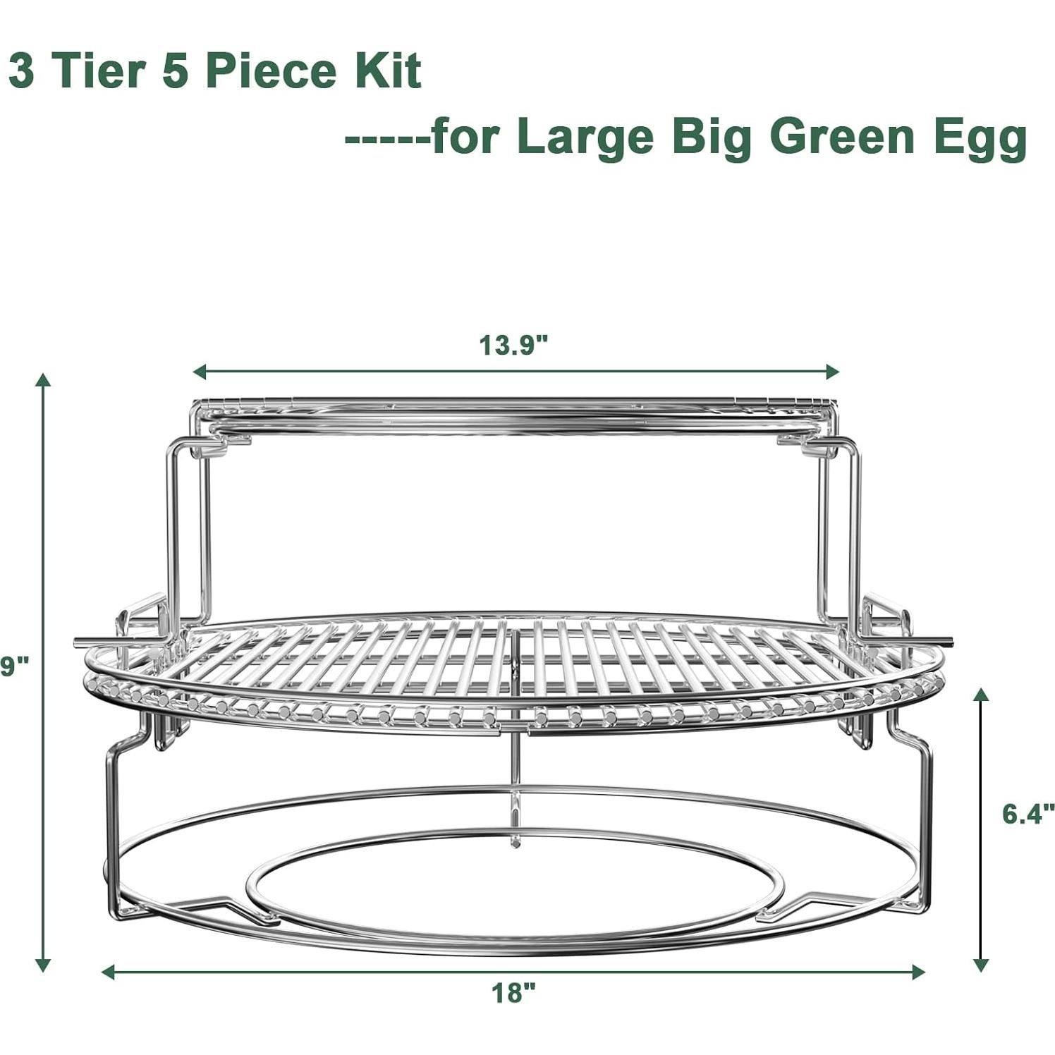 Sistema de Cocción 3 Niveles 5 Piezas Big Green Egg