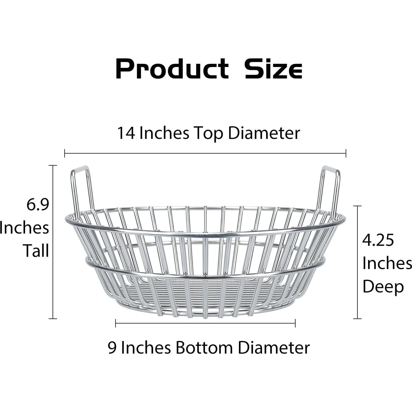 Cesta de Carbón Big Green Egg 34.8 cm Acero Inoxidable