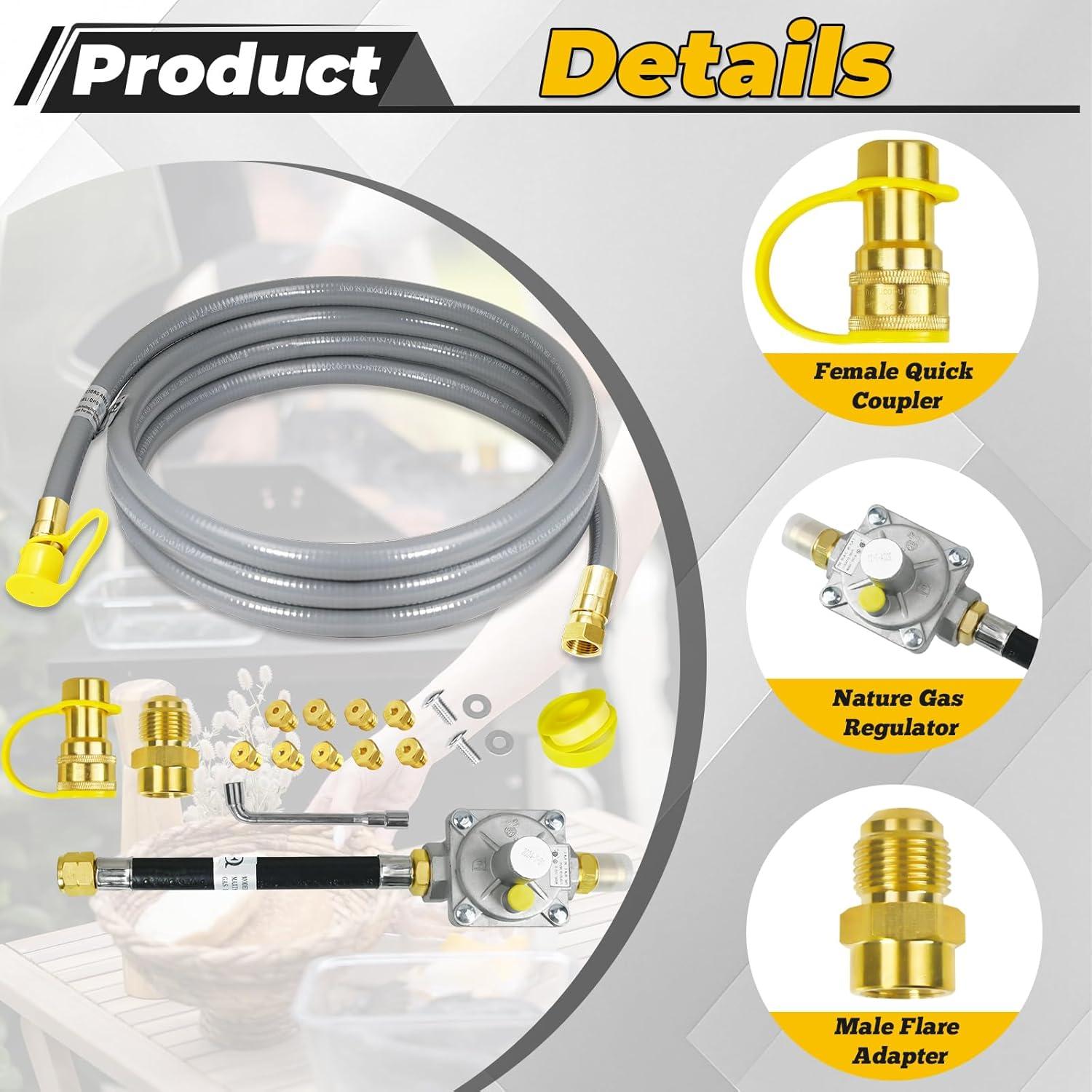Kit de Conversión de Propano a Gas Natural 15FT Bghdas