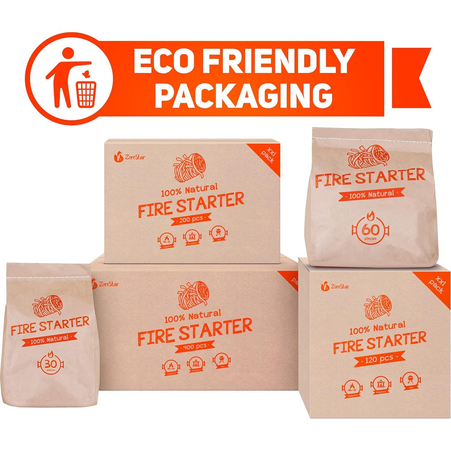 Encendedores XXL Zorestar 120 pcs - 100% Naturales e Impermeables