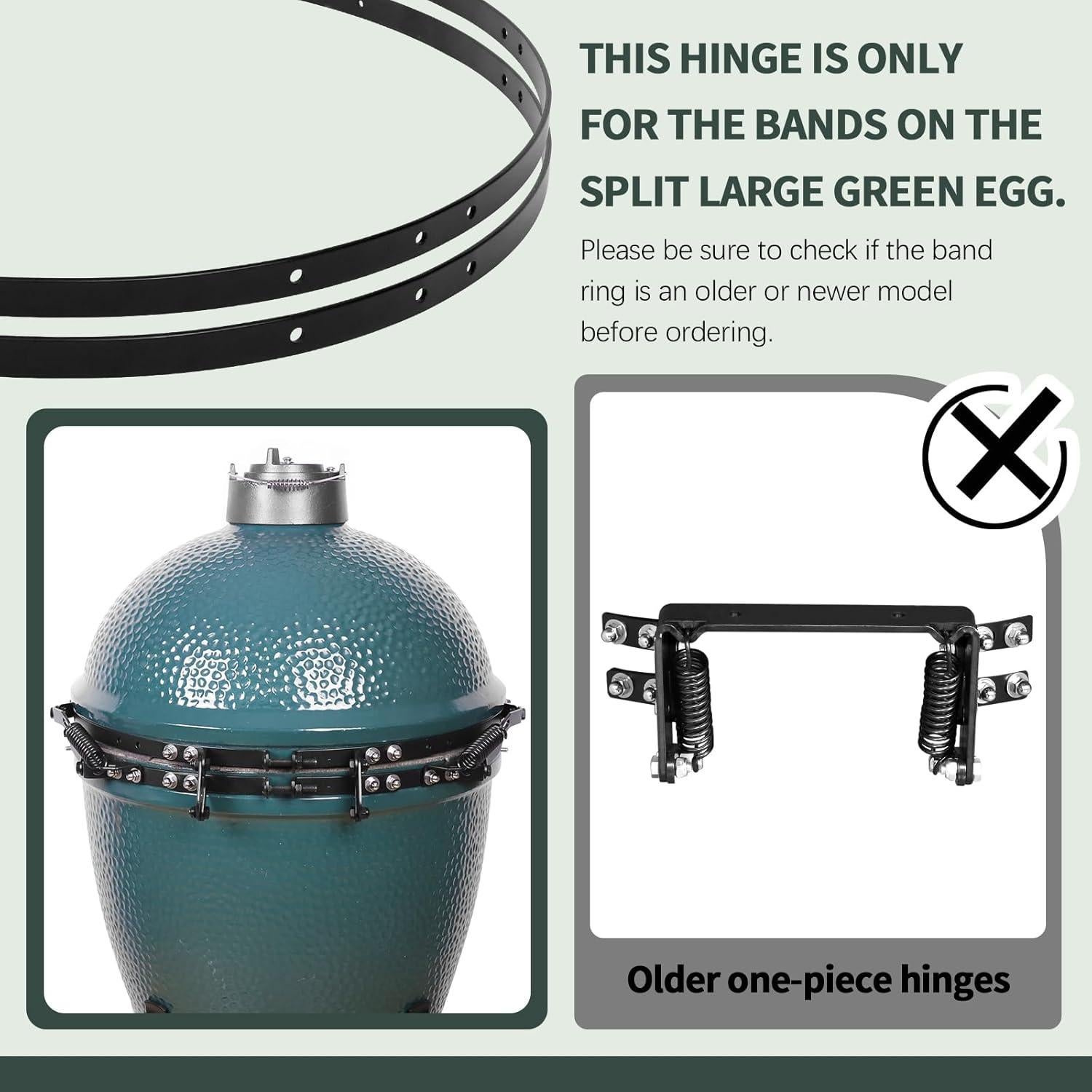 Conjunto de bisagra Vankey para parrilla Green Egg grande