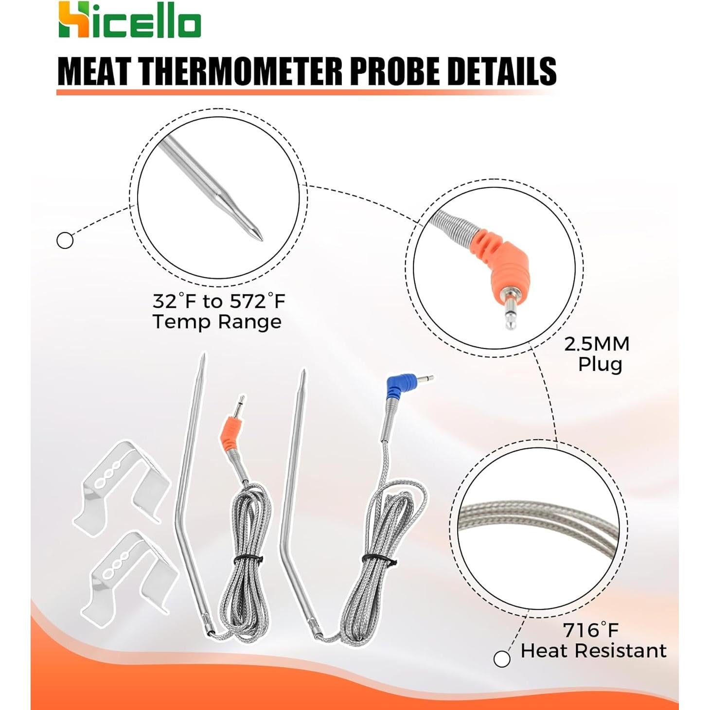 Puntas de Termómetro de Carne Thermopro - Acero Inoxidable - 2 Unidades