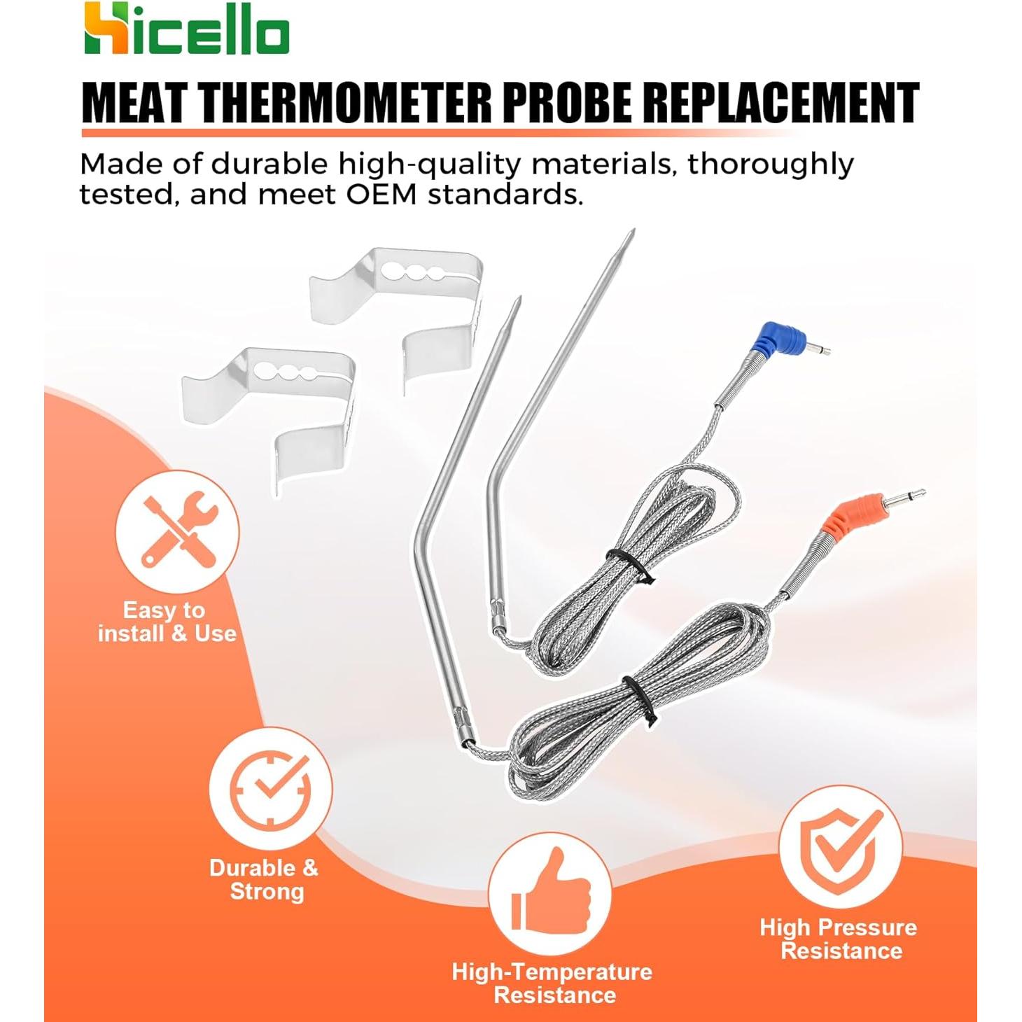Puntas de Termómetro de Carne Thermopro - Acero Inoxidable - 2 Unidades
