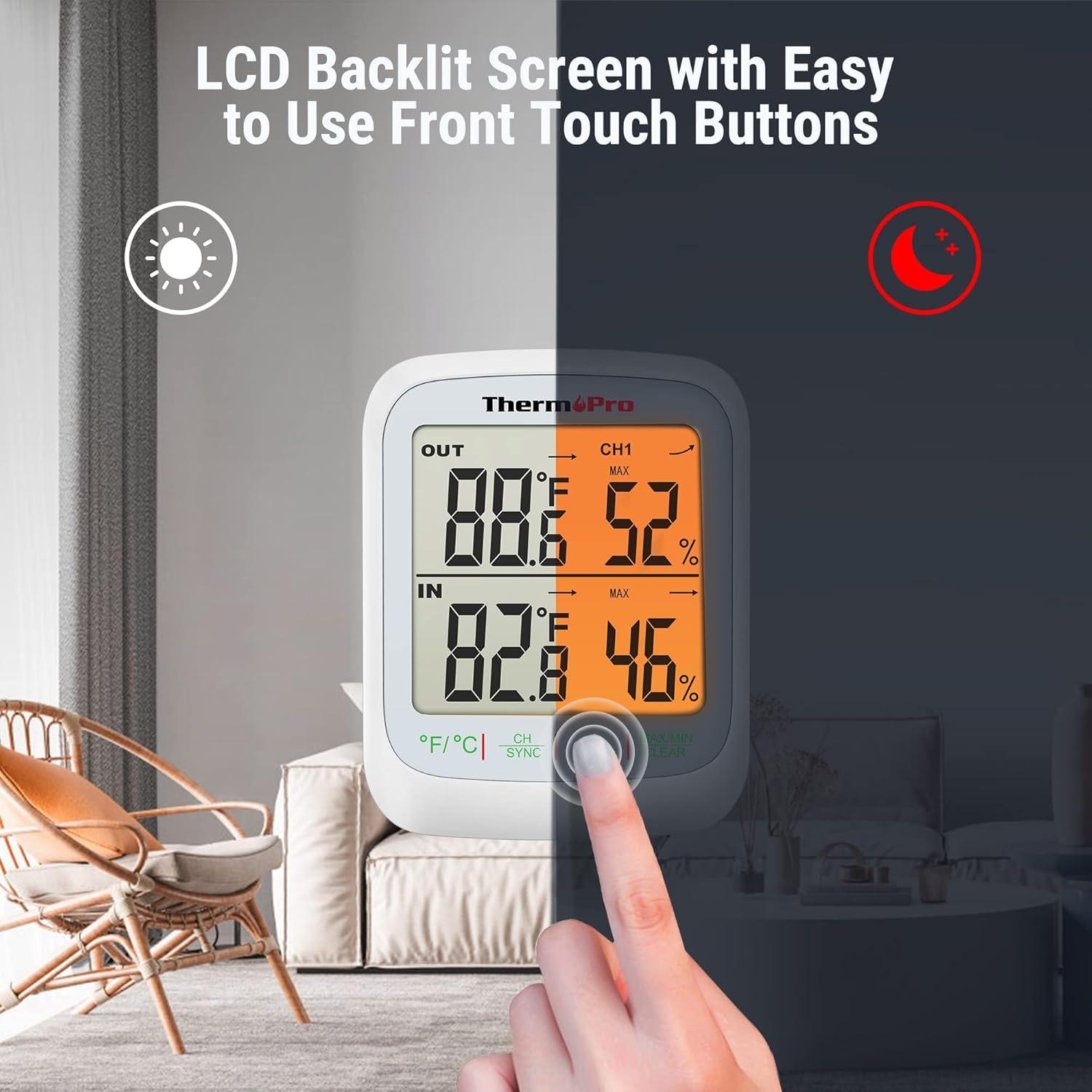 Termómetro Inalámbrico ThermoPro TP260B para Interior y Exterior