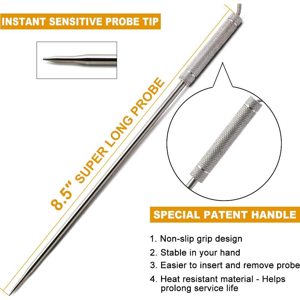 Sonda de Reemplazo ThermoPro TPW02 Acero Inoxidable 21.6 cm