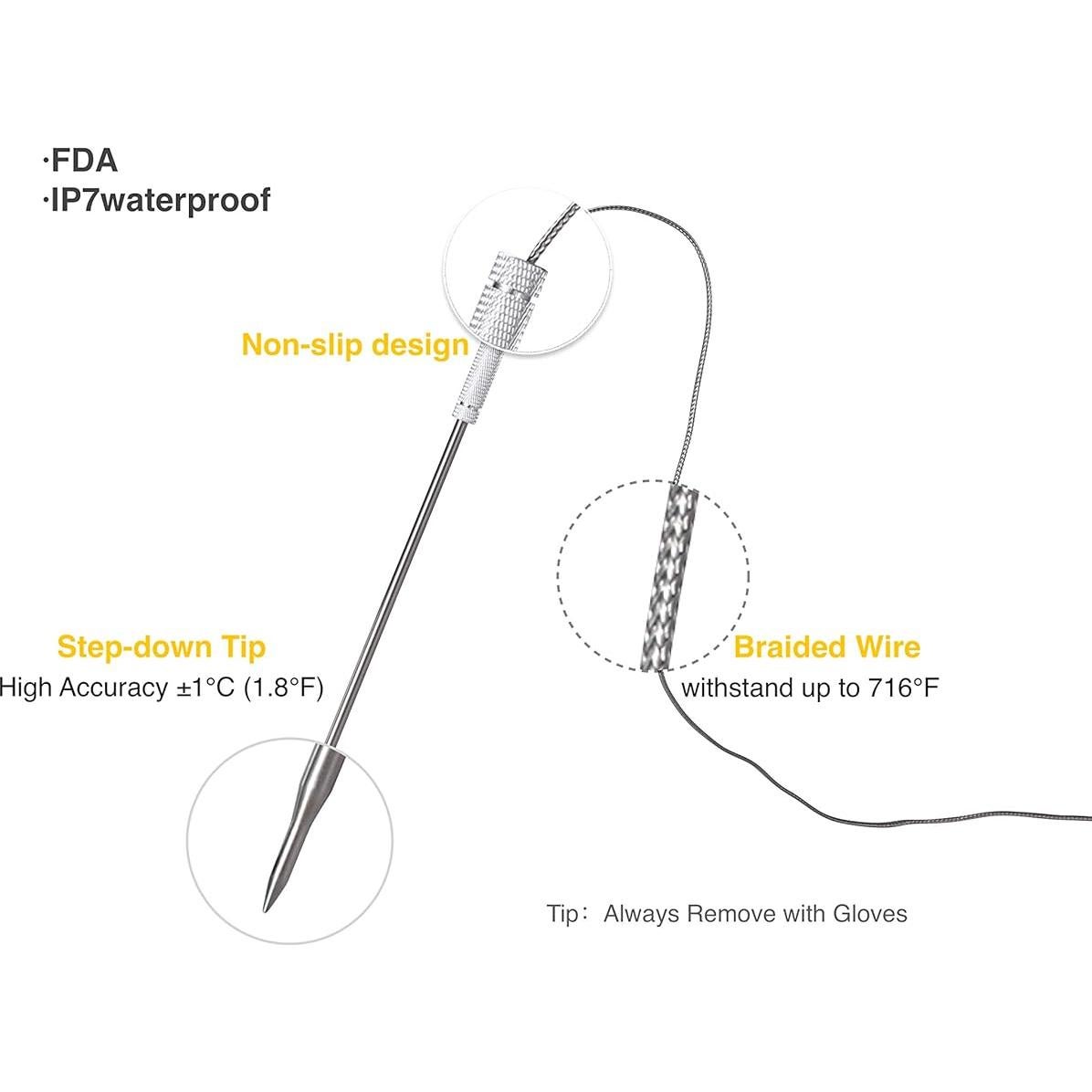 Sonda de Reemplazo Thermpro Mejorada para TP08S TP20 TP25