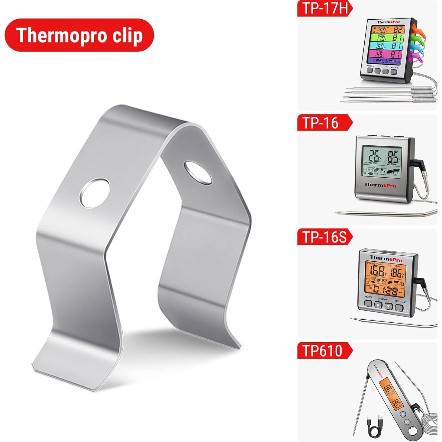 Clip de Termómetro de Carne ThermoPro Acero Inoxidable
