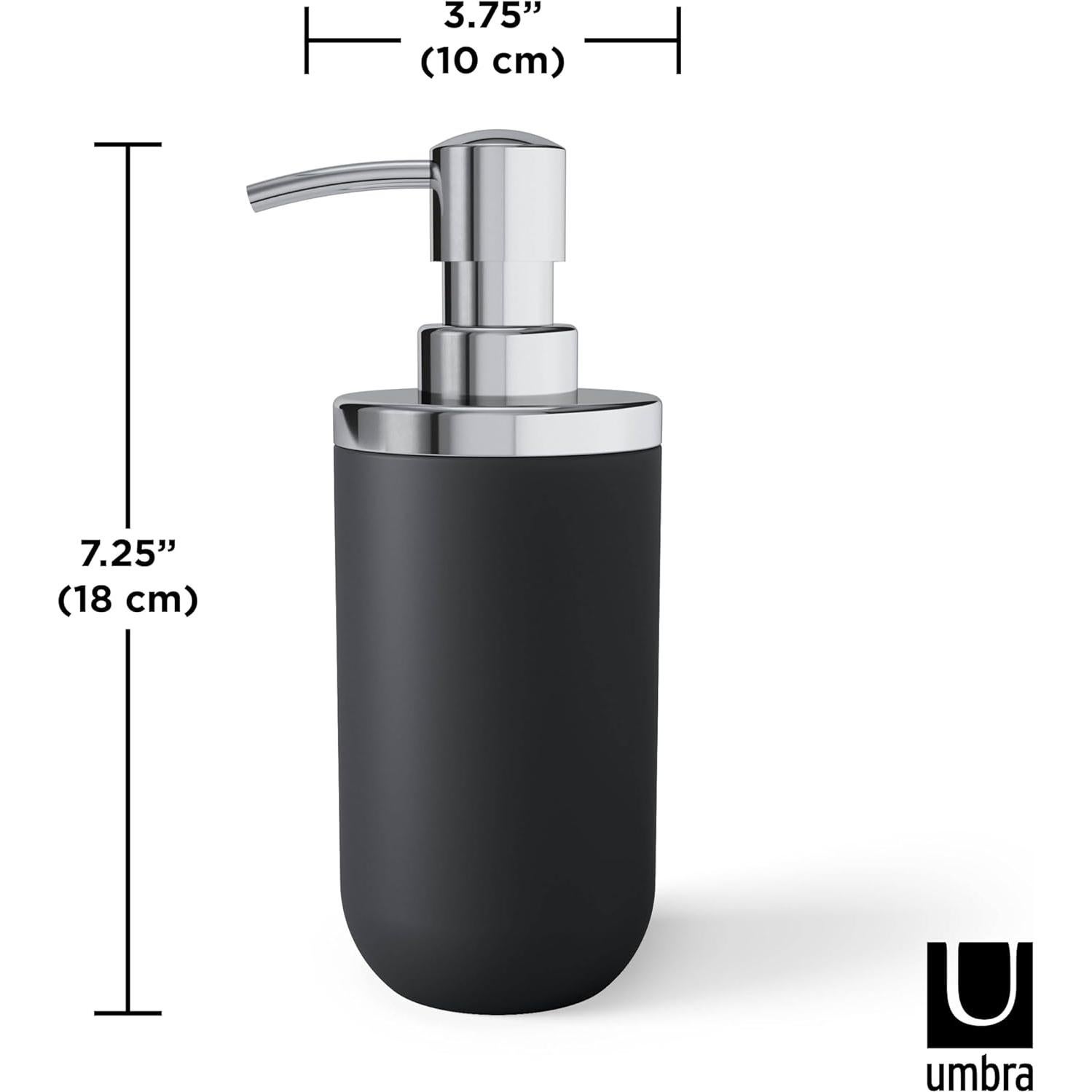 Dispensador de Jabón Umbra Junip Negro Mate 280ml Cromo