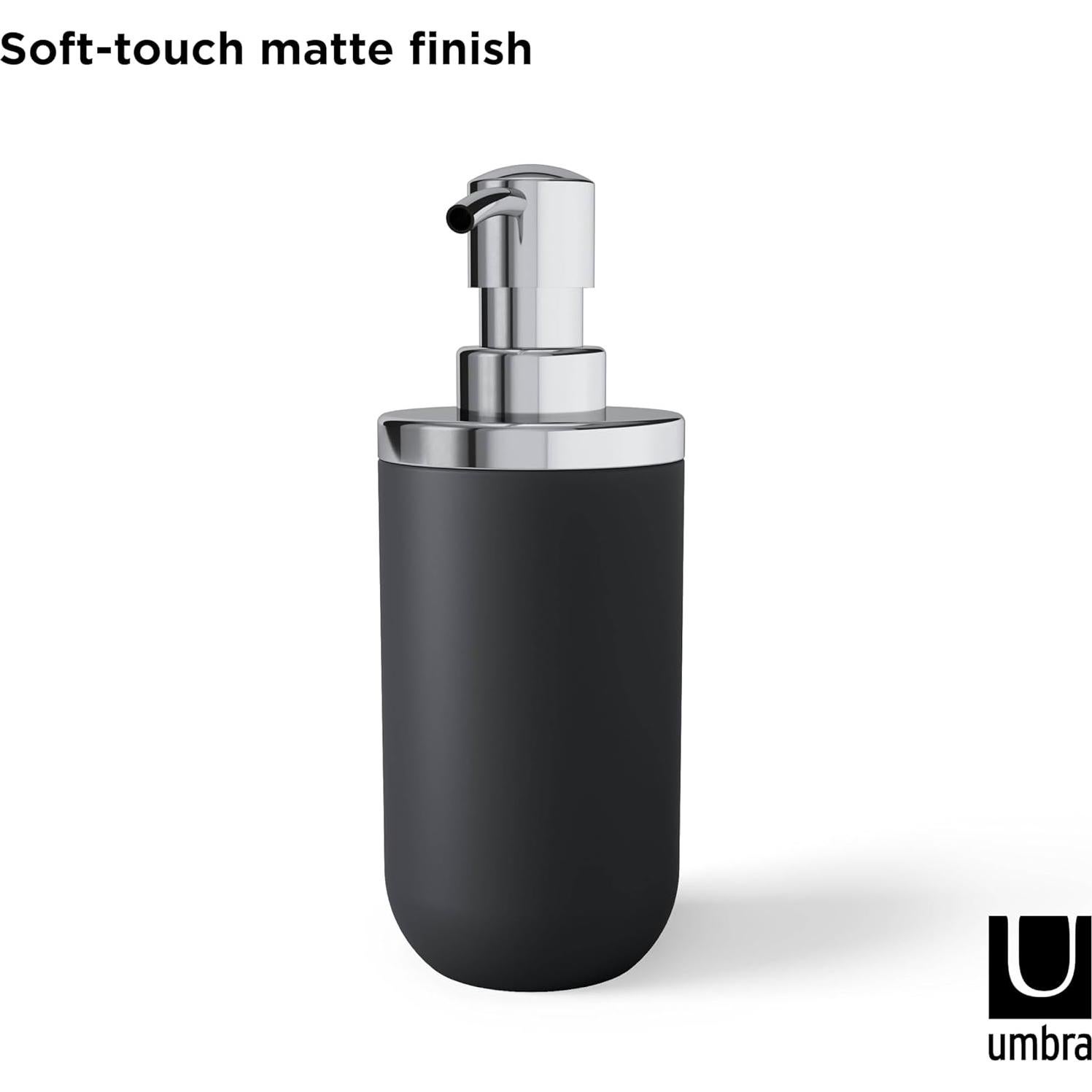Dispensador de Jabón Umbra Junip Negro Mate 280ml Cromo