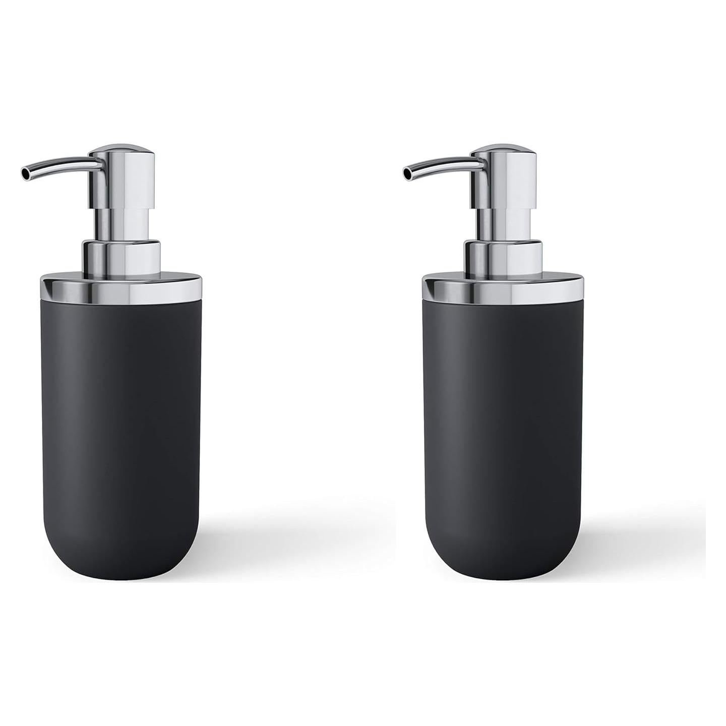 Dispensador de Jabón Umbra Junip 560ml Resina Cromo/Negro - 2 Unidades