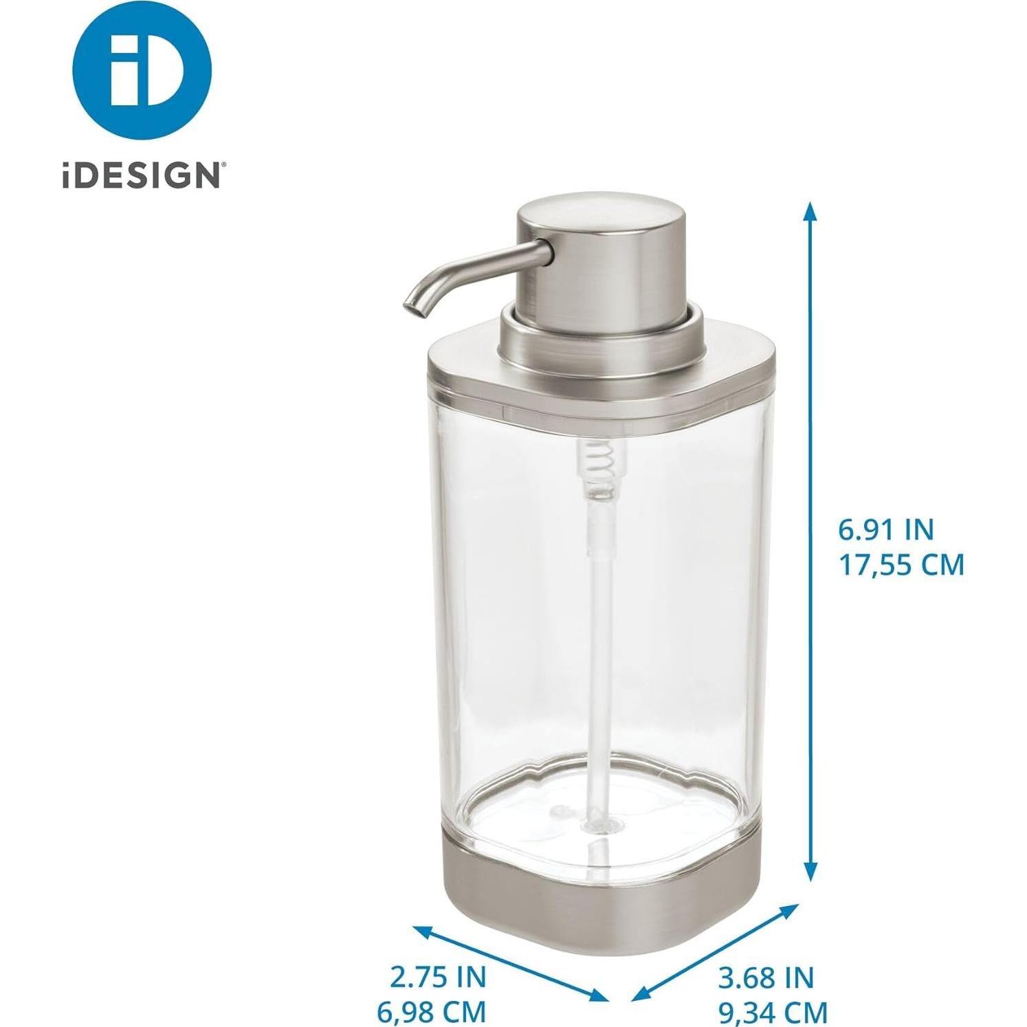 Dispensador de Jabón Líquido iDesign 17.5cm Acero Inoxidable