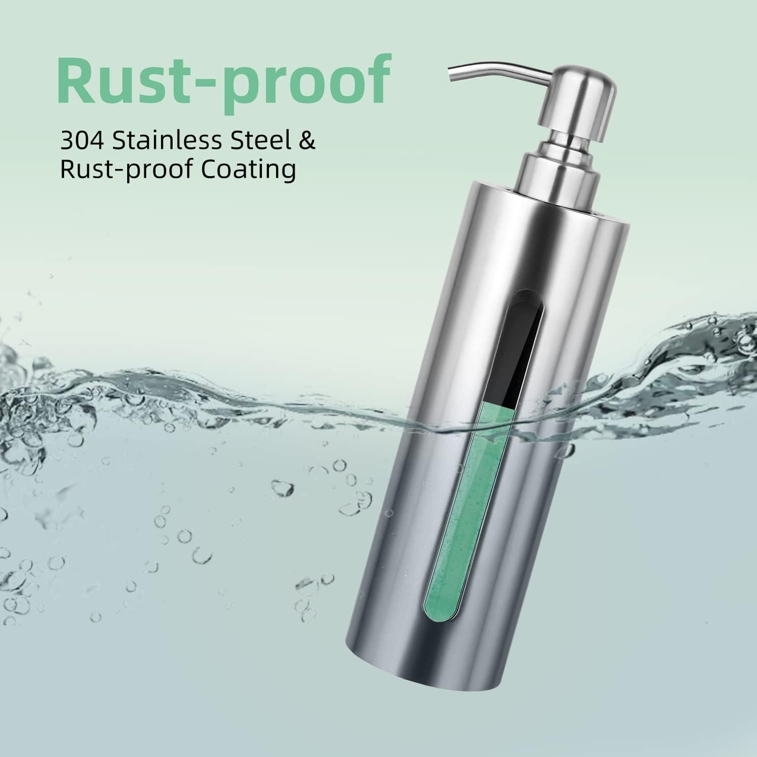 Dispensador de Jabón Acero Inoxidable GLUBEE 200ml Transparente