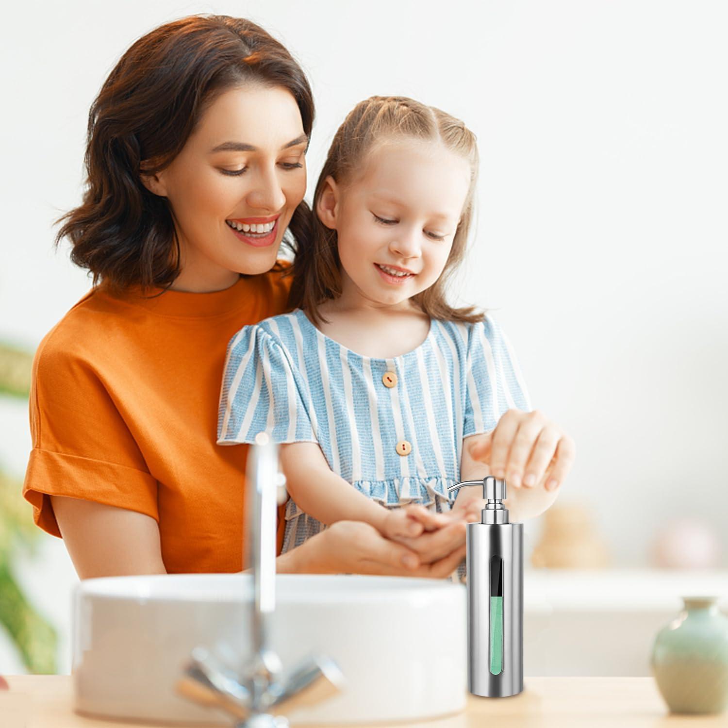 Dispensador de Jabón Acero Inoxidable GLUBEE 200ml Transparente