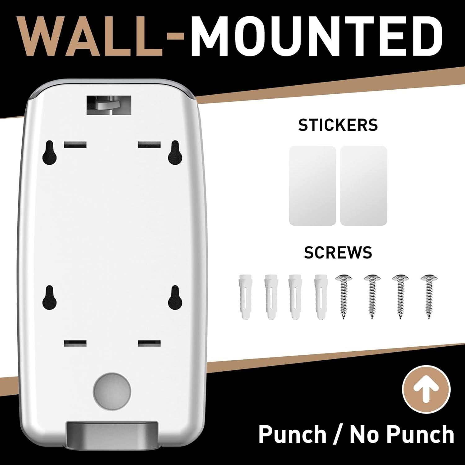 Dispensador de Jabón Manual Bertreno 800ml Montaje en Pared Negro