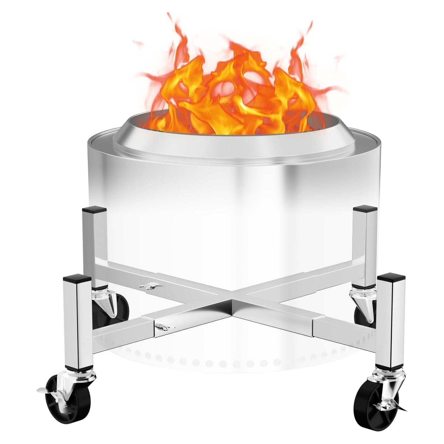 Soporte Rodante Expandible Hisencn para Fogatas 38-68 cm