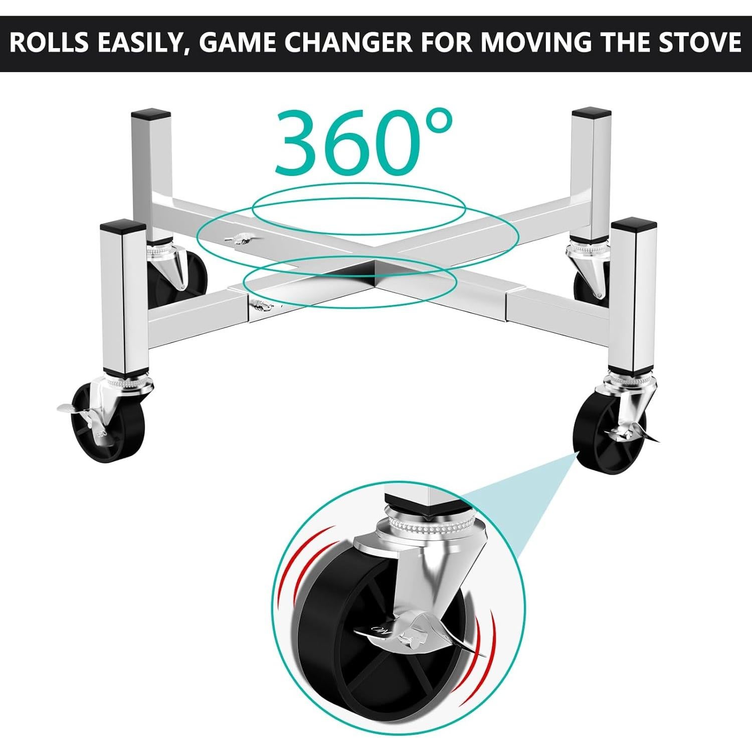 Soporte Rodante Expandible Hisencn para Fogatas 38-68 cm