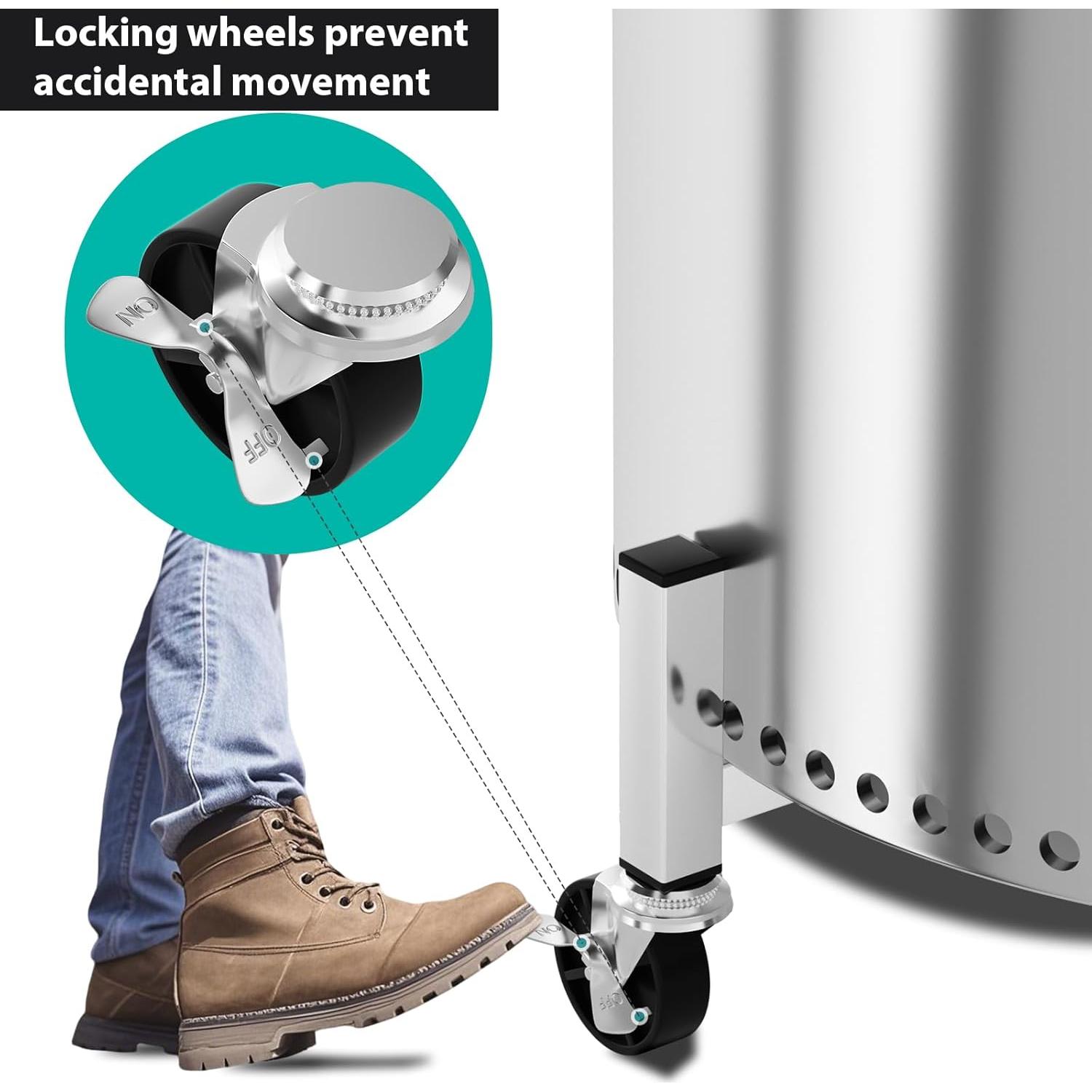 Soporte Rodante Expandible Hisencn para Fogatas 38-68 cm