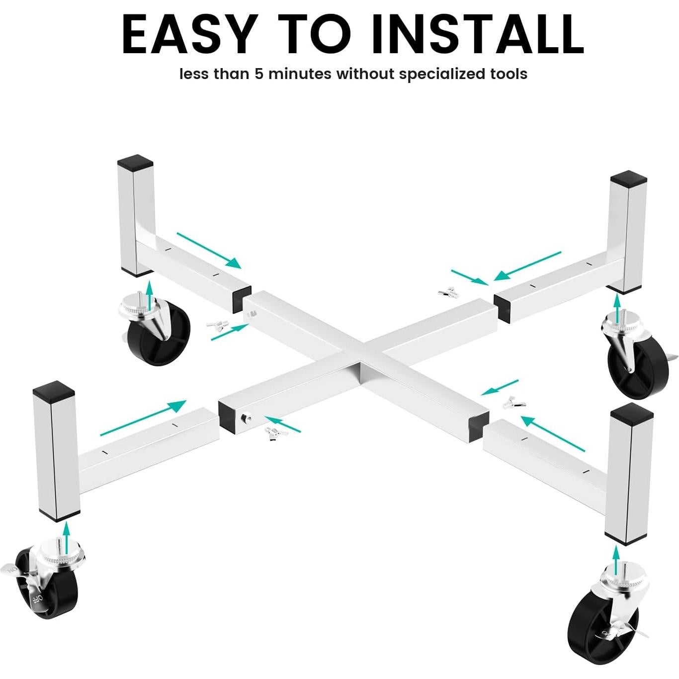 Soporte Rodante Expandible Hisencn para Fogatas 38-68 cm