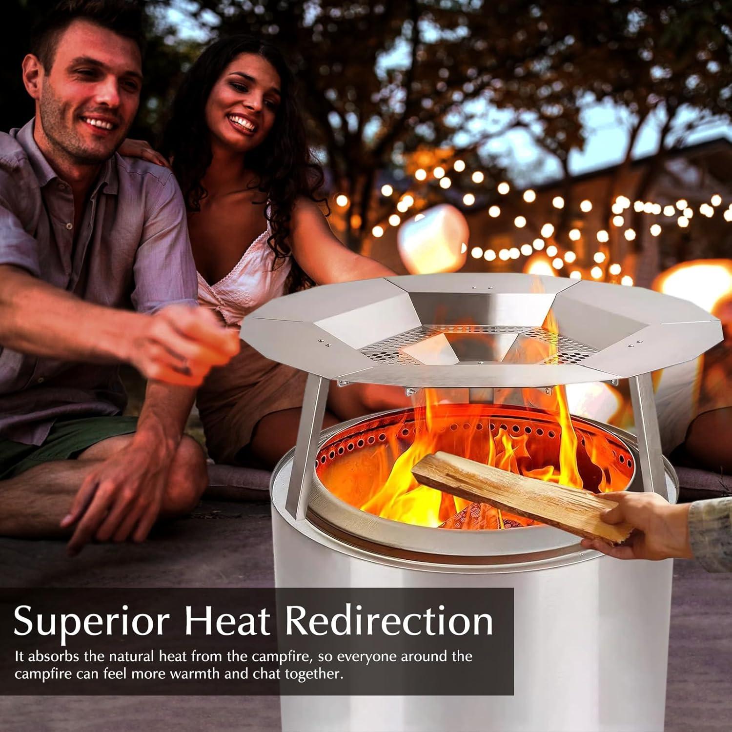 Deflector de Calor Owfeel 49.5 cm para Fogata de Acero Inoxidable