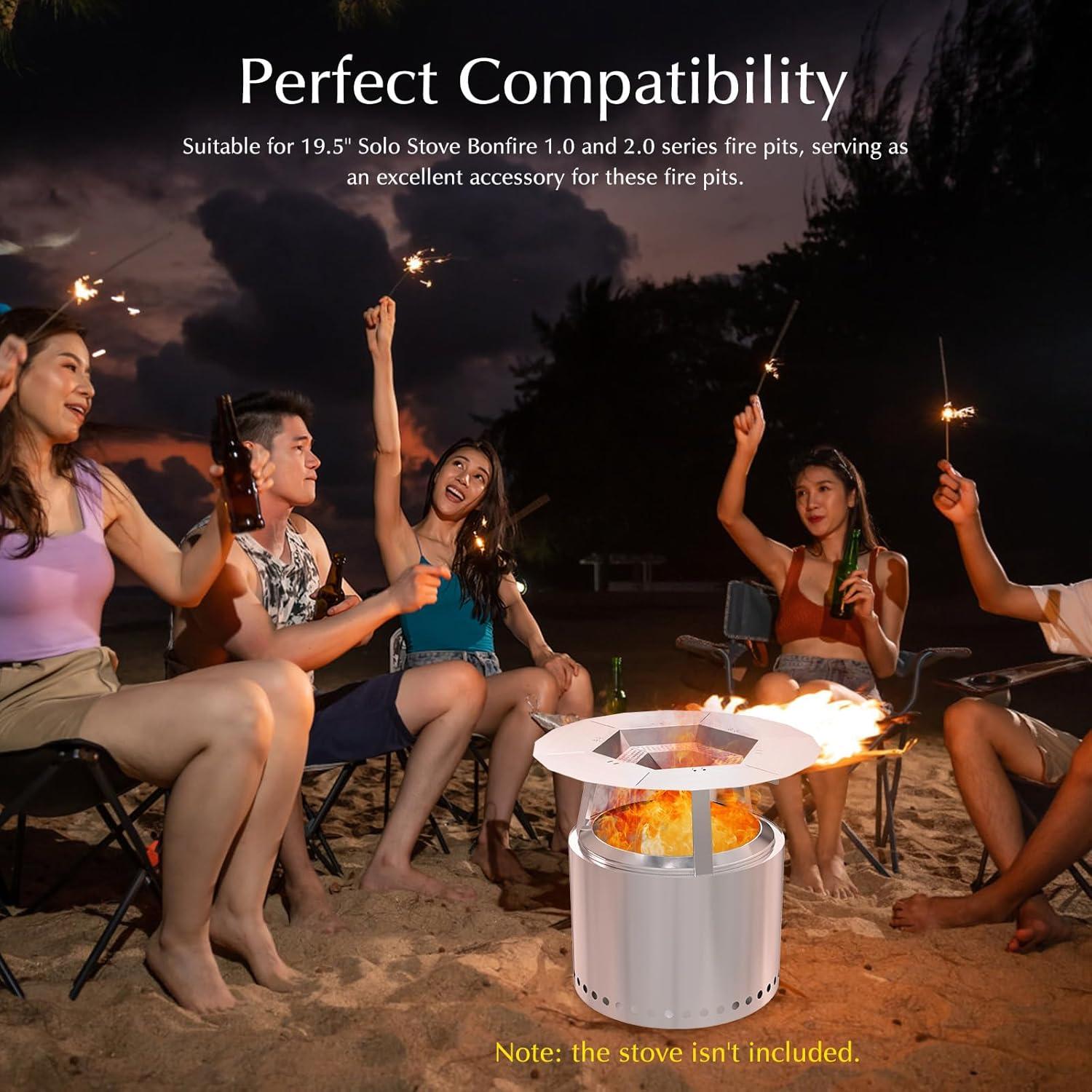 Deflector de Calor Owfeel 49.5 cm para Fogata de Acero Inoxidable