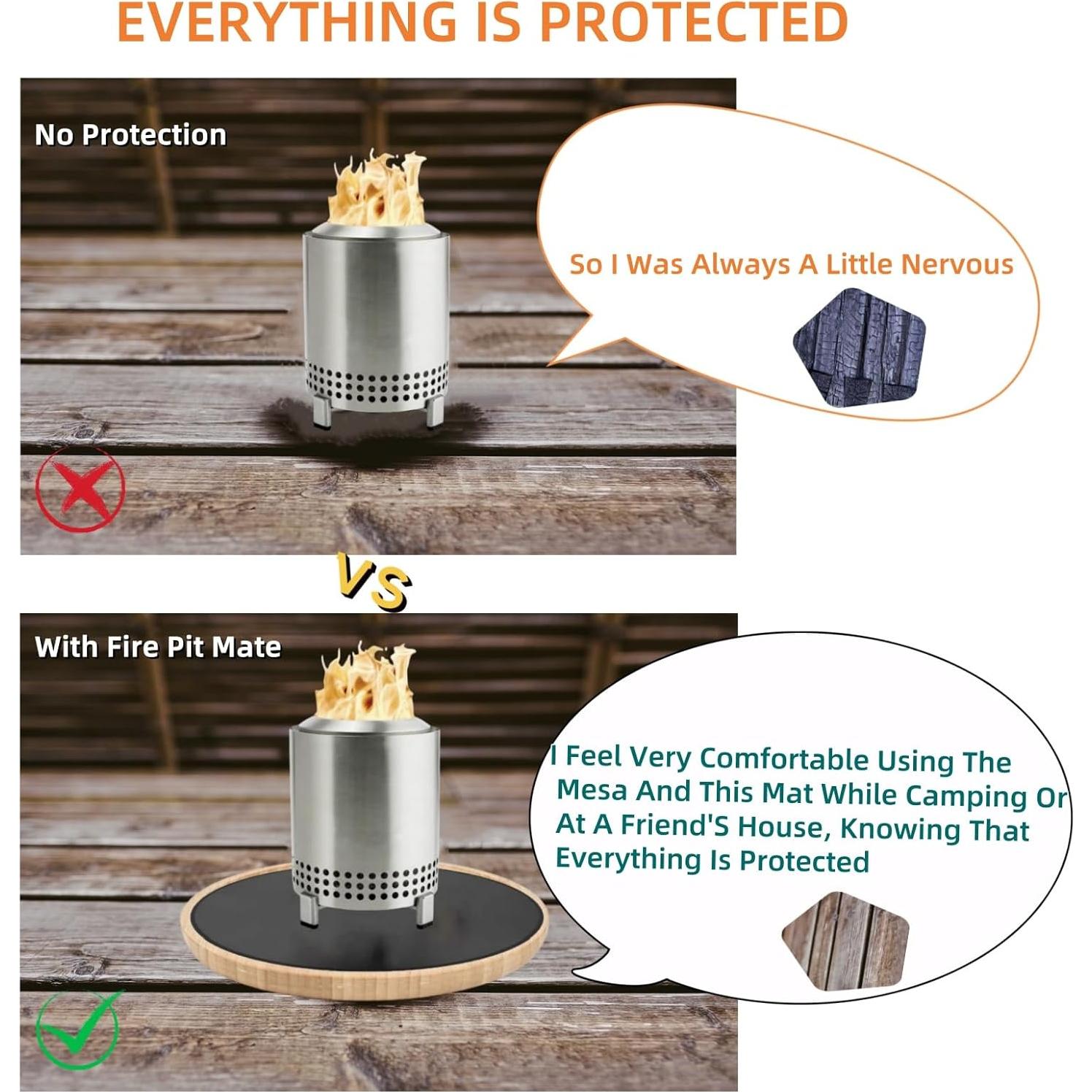 Tapete y bandeja para fogata PNLLDDCN 10" - Protección y estilo