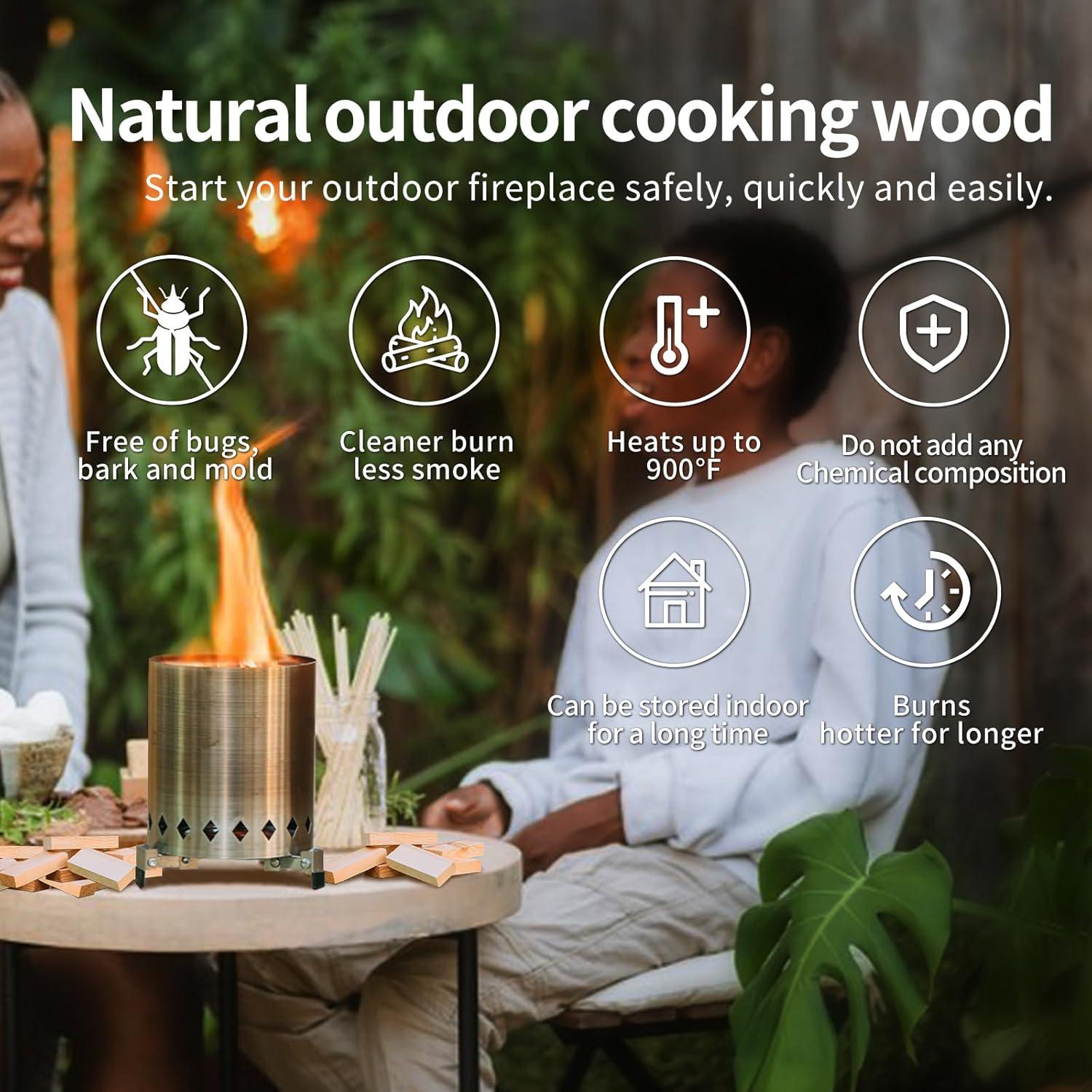 Leña Mini Secada al Horno WFLUOLUO 4" (10.2 cm) 1.8 kg