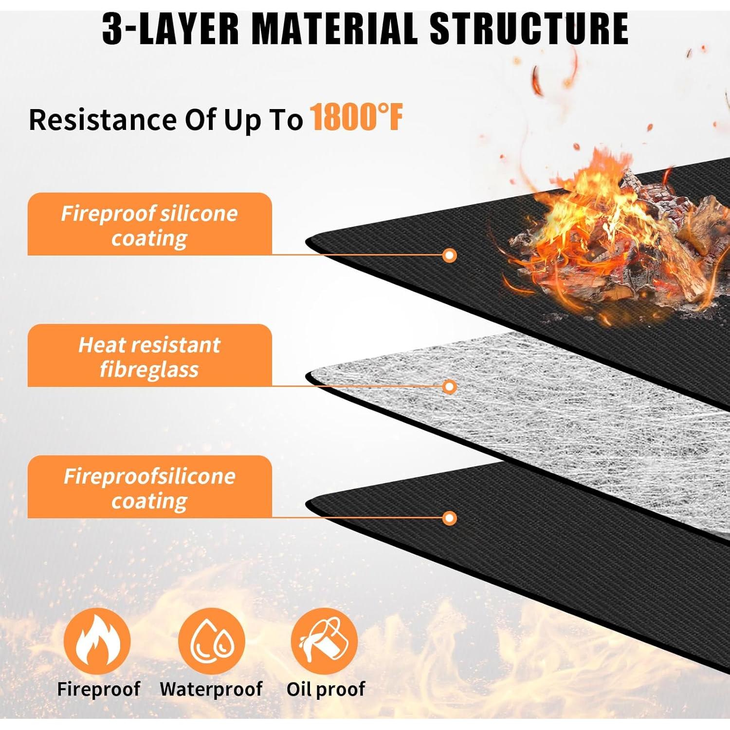 Alfombrilla Ignífuga GIESIOE 50.8 cm para Fogata Mesa XL