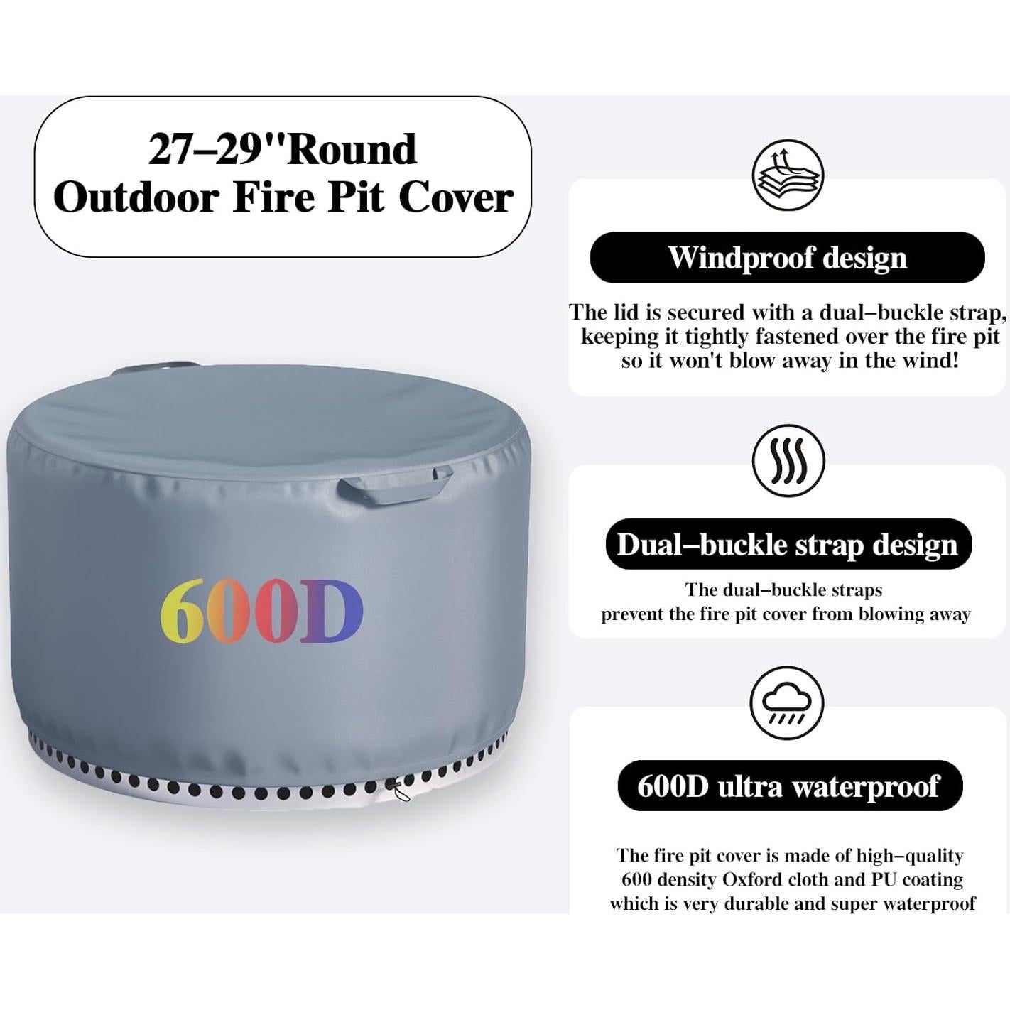 Funda Redonda Chinchilla para Fogón 29" - Impermeable y UV