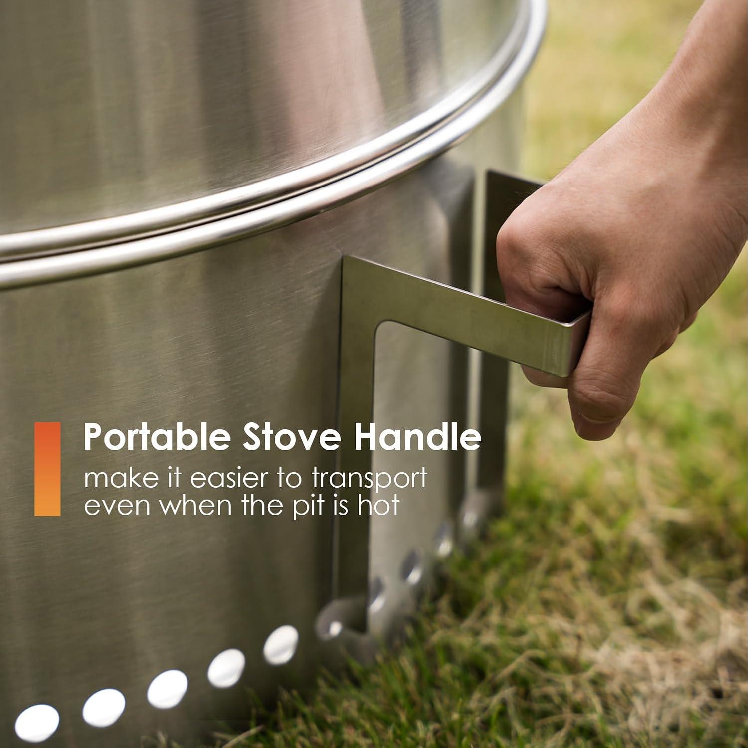 Hoguera Sin Humo GREENVINES 19" Acero Inoxidable Portátil