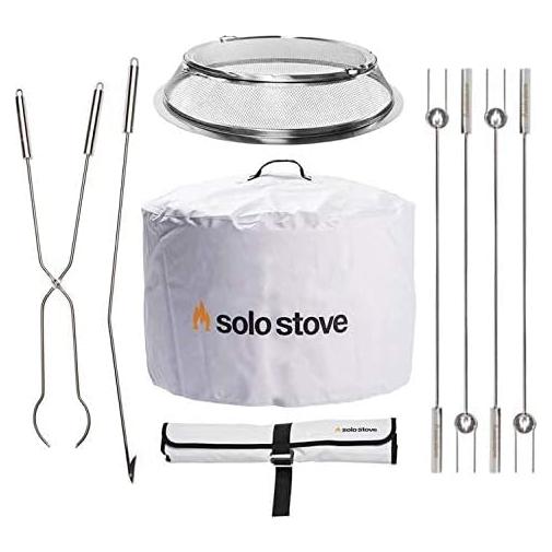 Paquete de Accesorios para Fogata Yukon Solo Stove - Escudo, Refugio, Palos y Herramientas