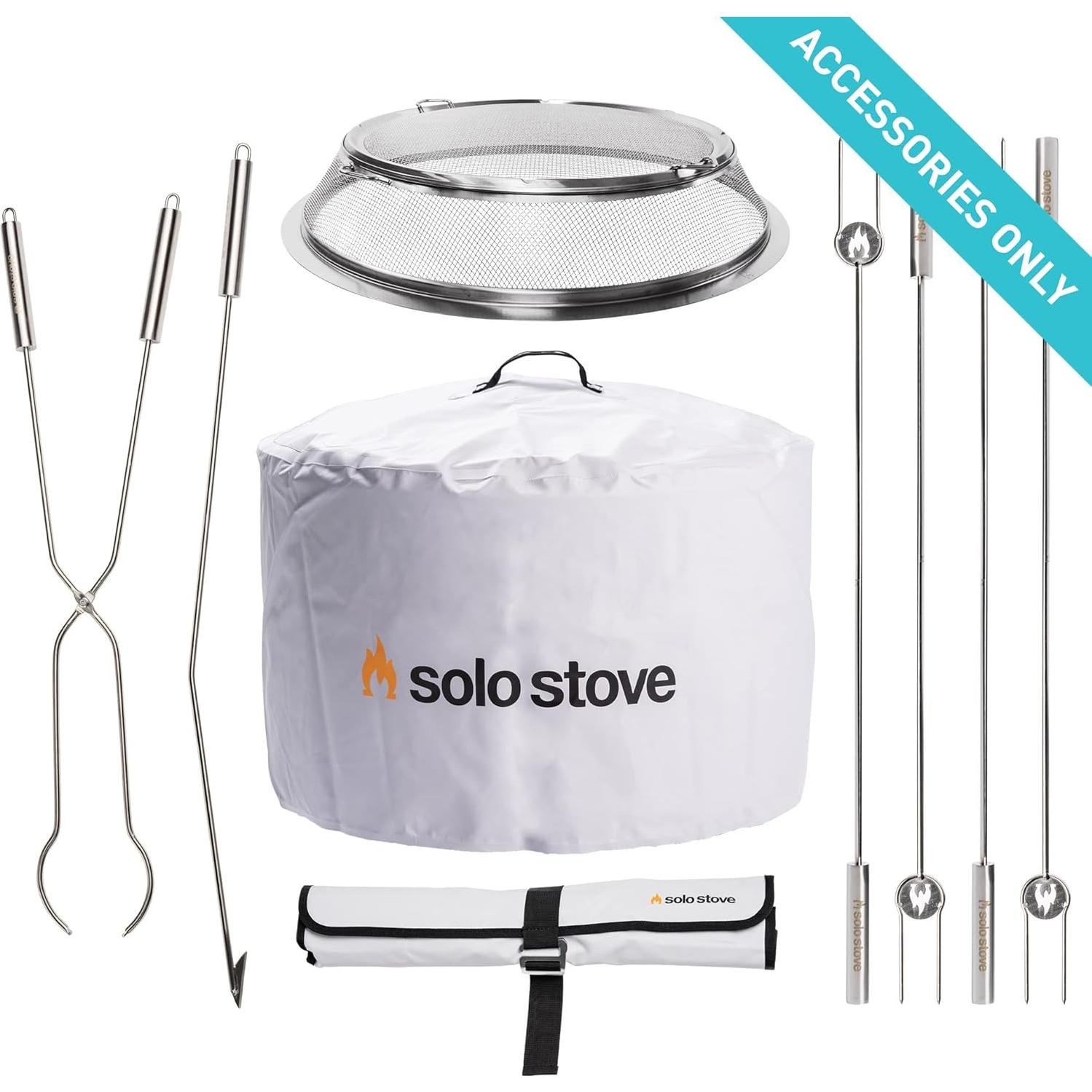 Paquete de Accesorios para Fogata Yukon Solo Stove - Escudo, Refugio, Palos y Herramientas