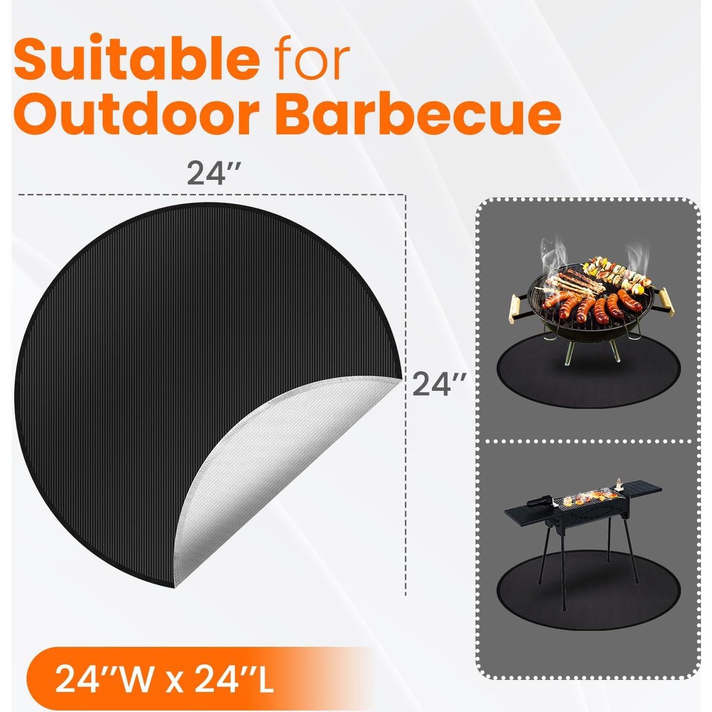 Alfombra Ignífuga 61 cm Hodufy para Fogata y BBQ