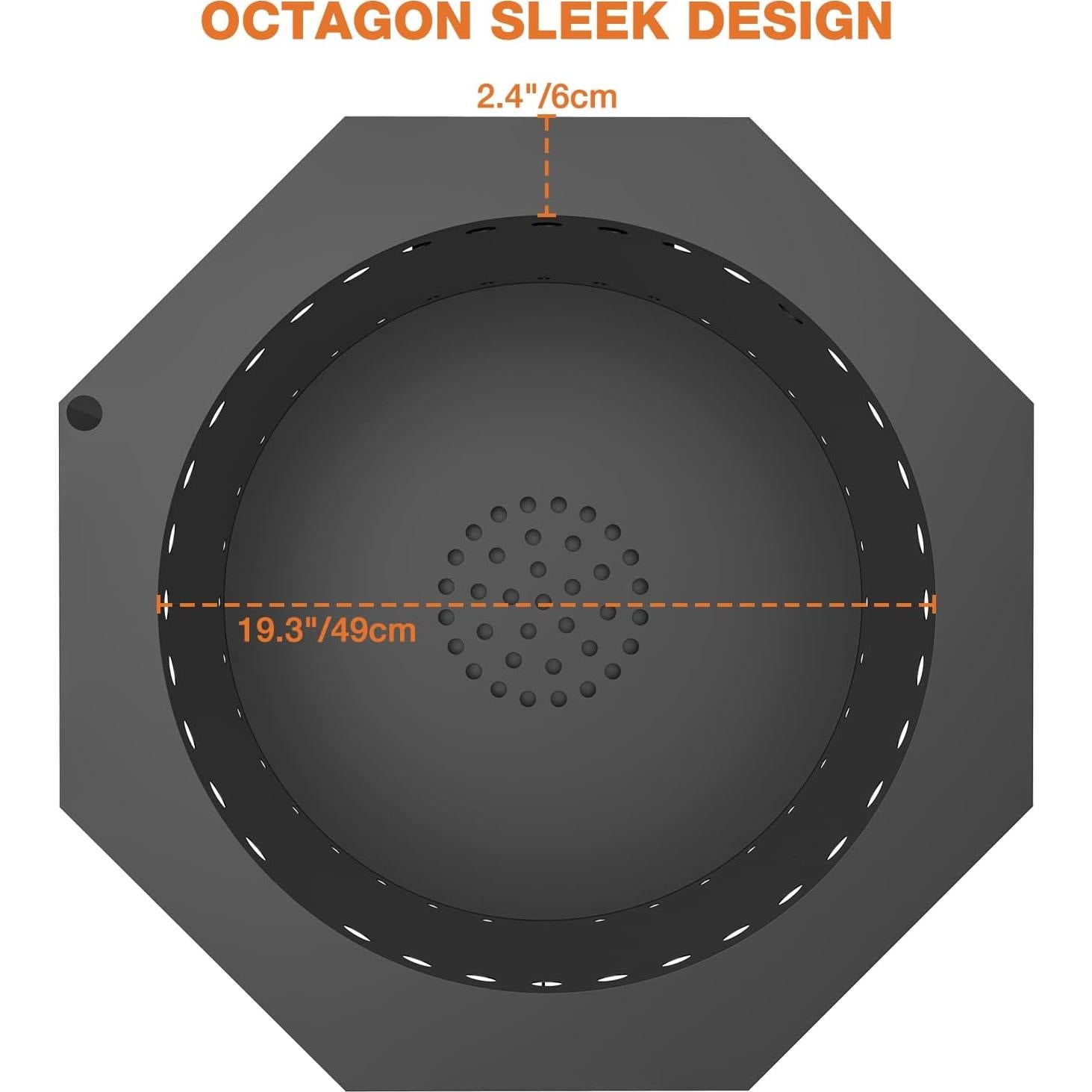 Hoguera Portátil ONLYFIRE 61 cm Moderna Negra para Exterior