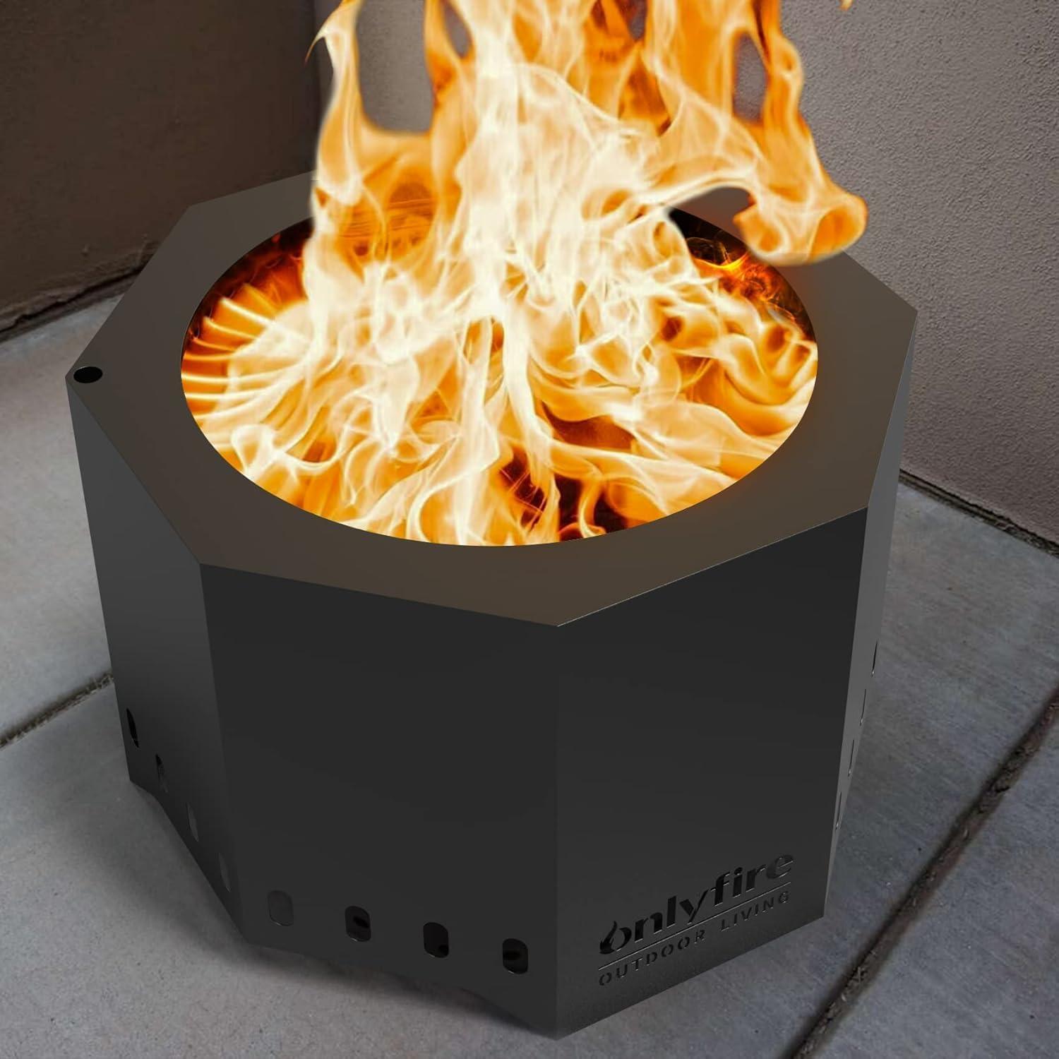 Hoguera Portátil ONLYFIRE 61 cm Moderna Negra para Exterior