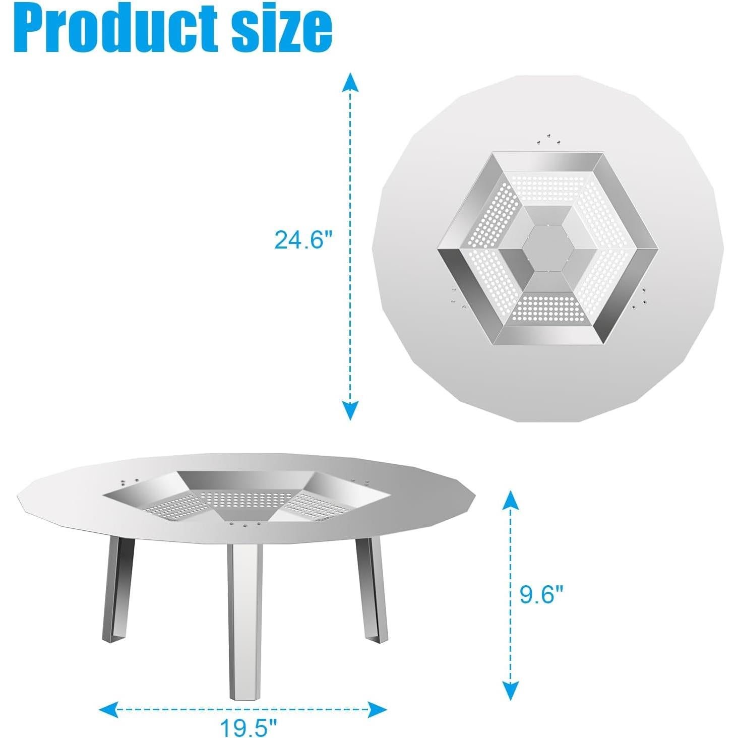 Deflector de Calor LS'BABQ para Fogata 49.5 cm Acero Inoxidable