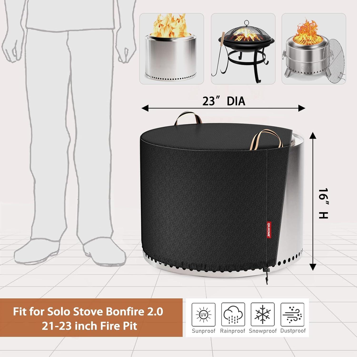 Cubierta de Fogata Redonda QH.HOME 900D Impermeable 58.4 cm