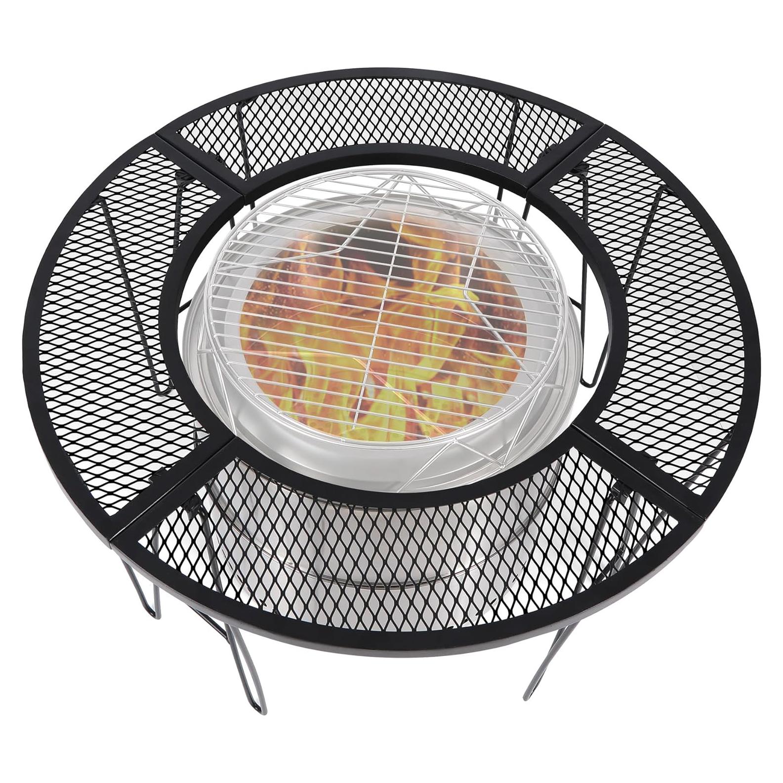 Mesa Redonda Plegable REDCAMP para Fogata 87.88 cm Hierro