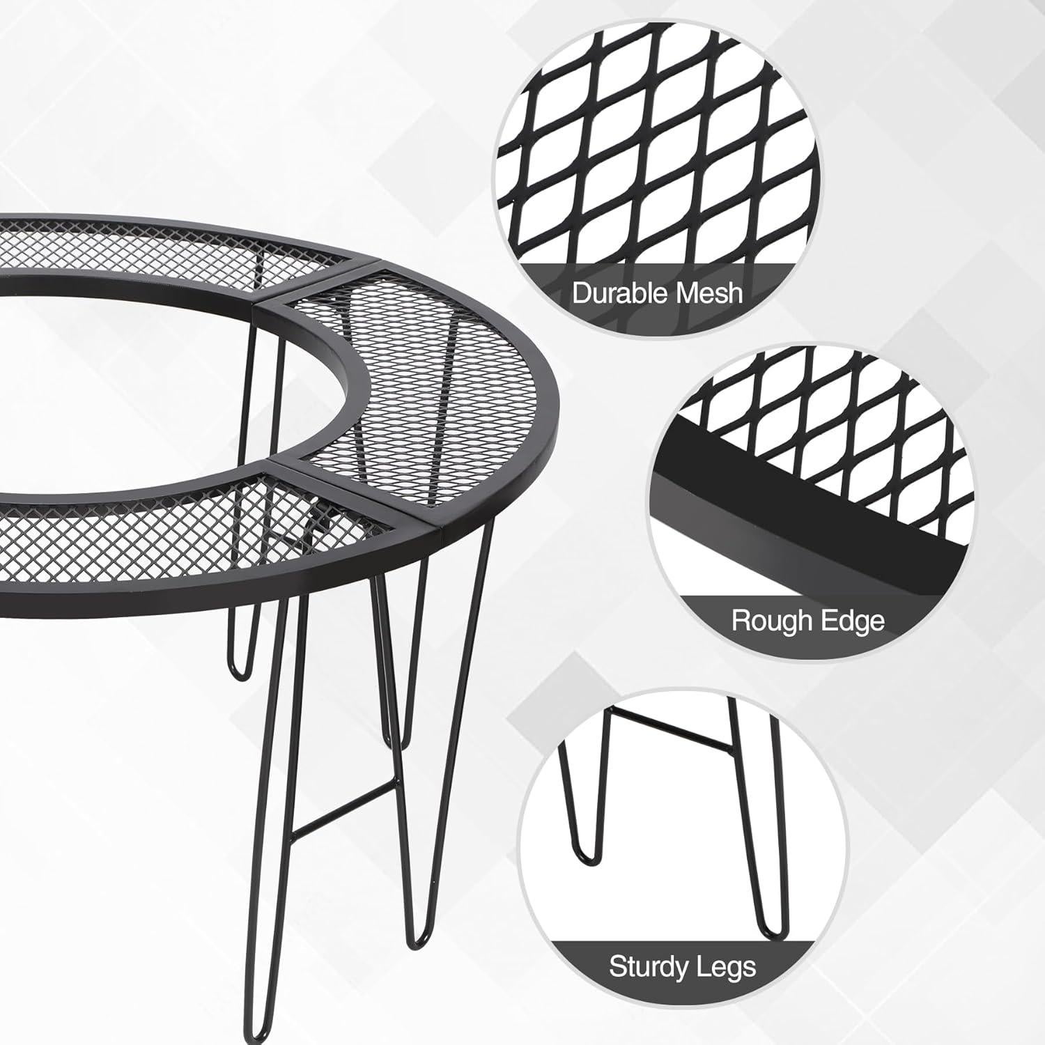 Mesa Redonda Plegable REDCAMP para Fogata 87.88 cm Hierro