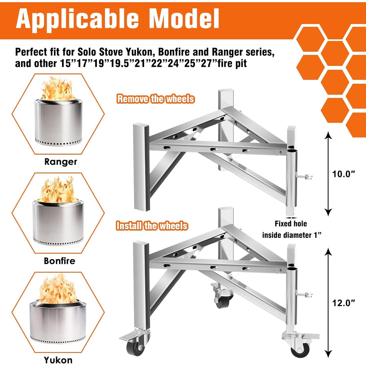 Soporte Universal para Fogatas PHYESUVIN de Acero Inoxidable