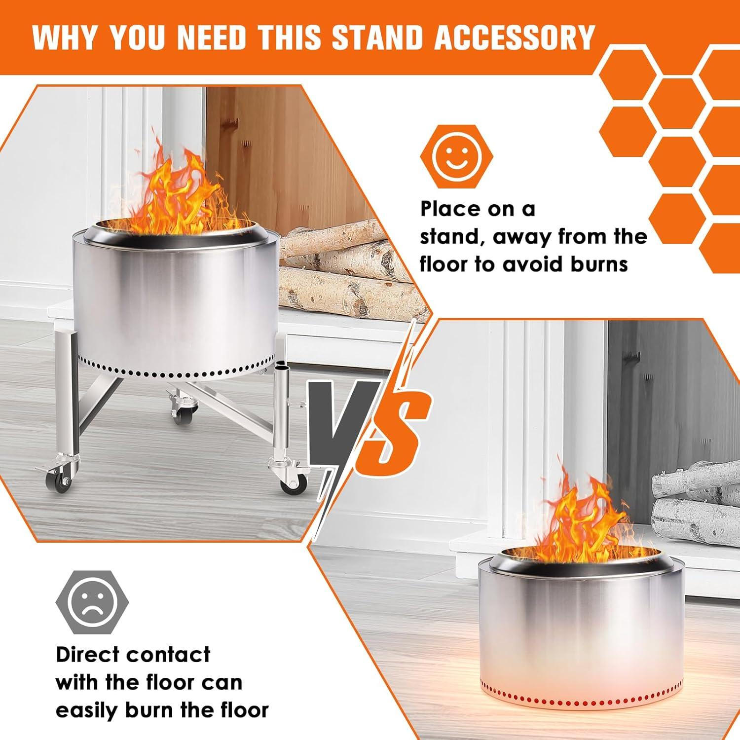 Soporte Universal para Fogatas PHYESUVIN de Acero Inoxidable