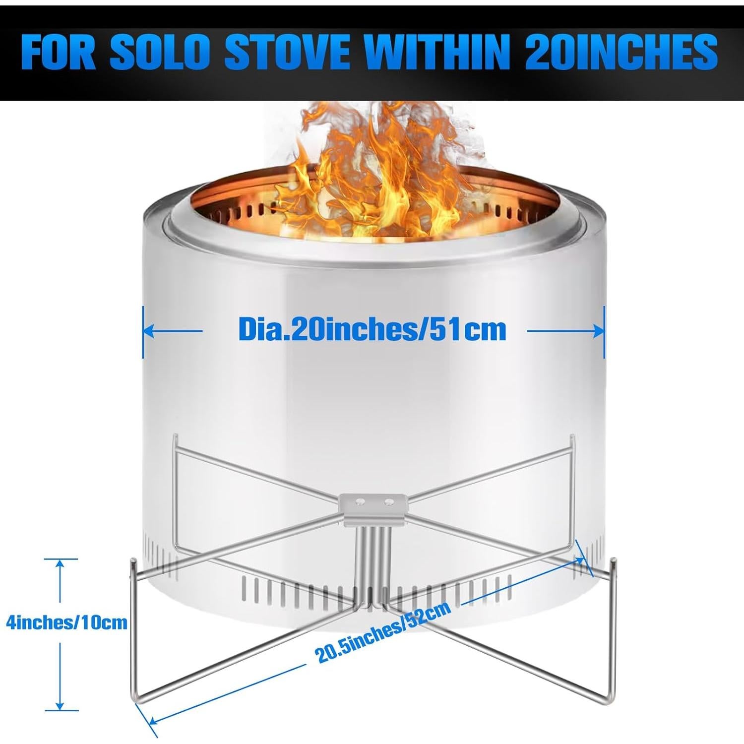 Soporte para Fogata Lineslife de Acero Inoxidable 52 cm