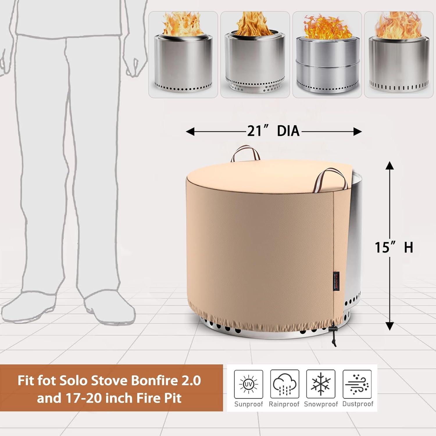 Cubierta de Hoguera Redonda QH.HOME 53.34 cm Impermeable