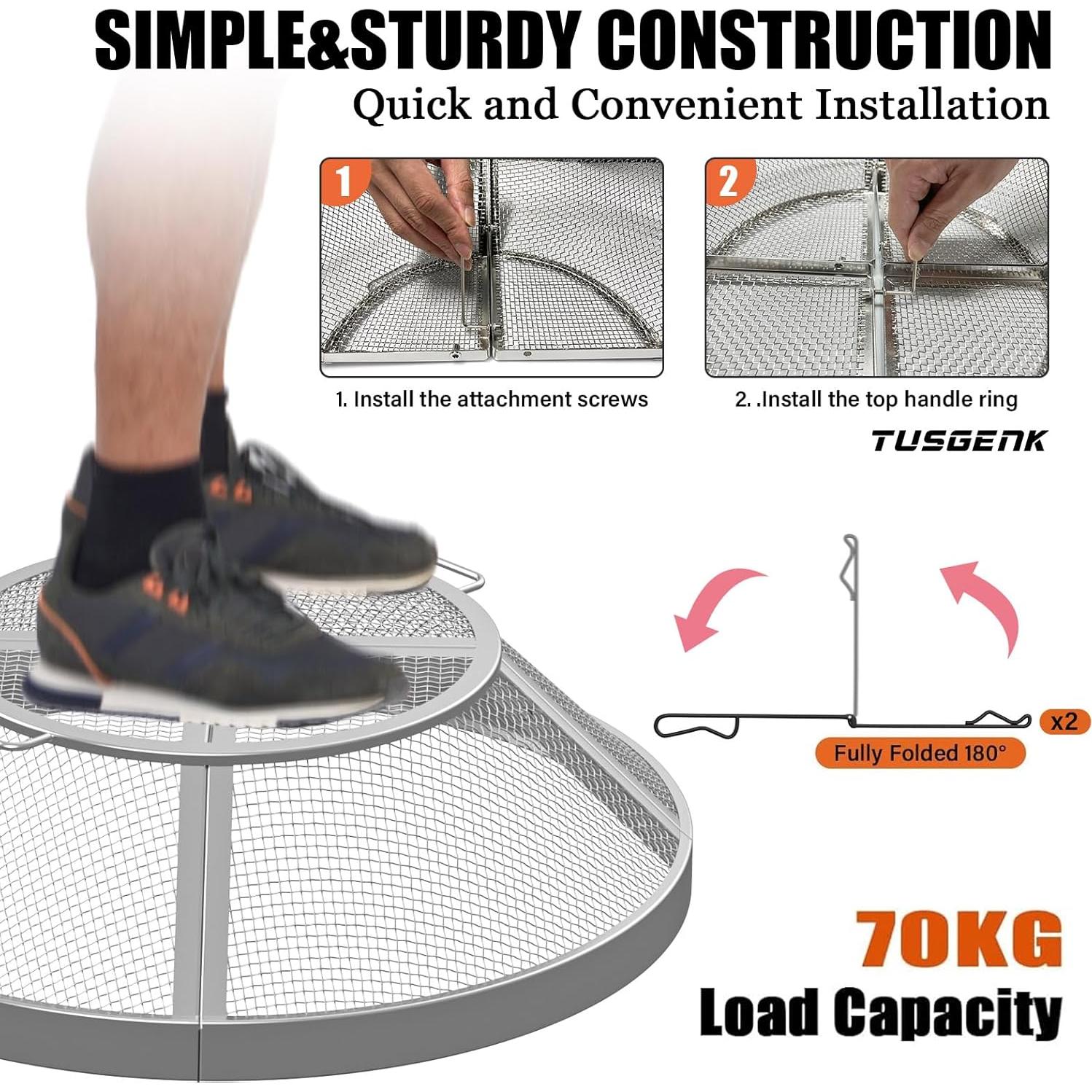 Pantalla de Chispas TUSGENK 15 Pulgadas Acero Inoxidable