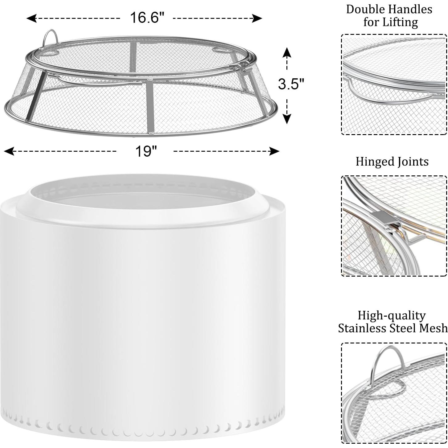 Pantalla de Protección AJinTeby para Hoguera 48 cm Acero Inoxidable