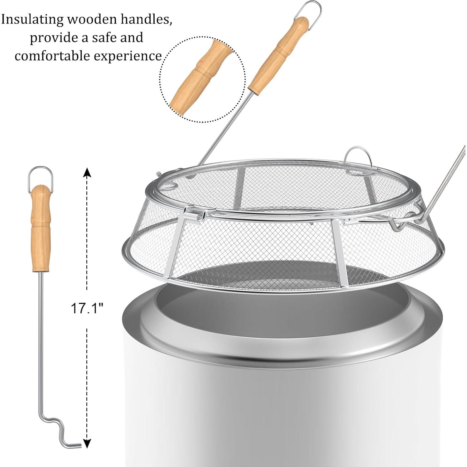 Pantalla de Protección AJinTeby para Hoguera 48 cm Acero Inoxidable