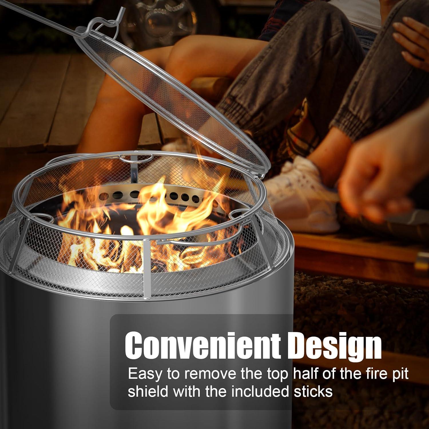 Pantalla de Protección AJinTeby para Hoguera 48 cm Acero Inoxidable