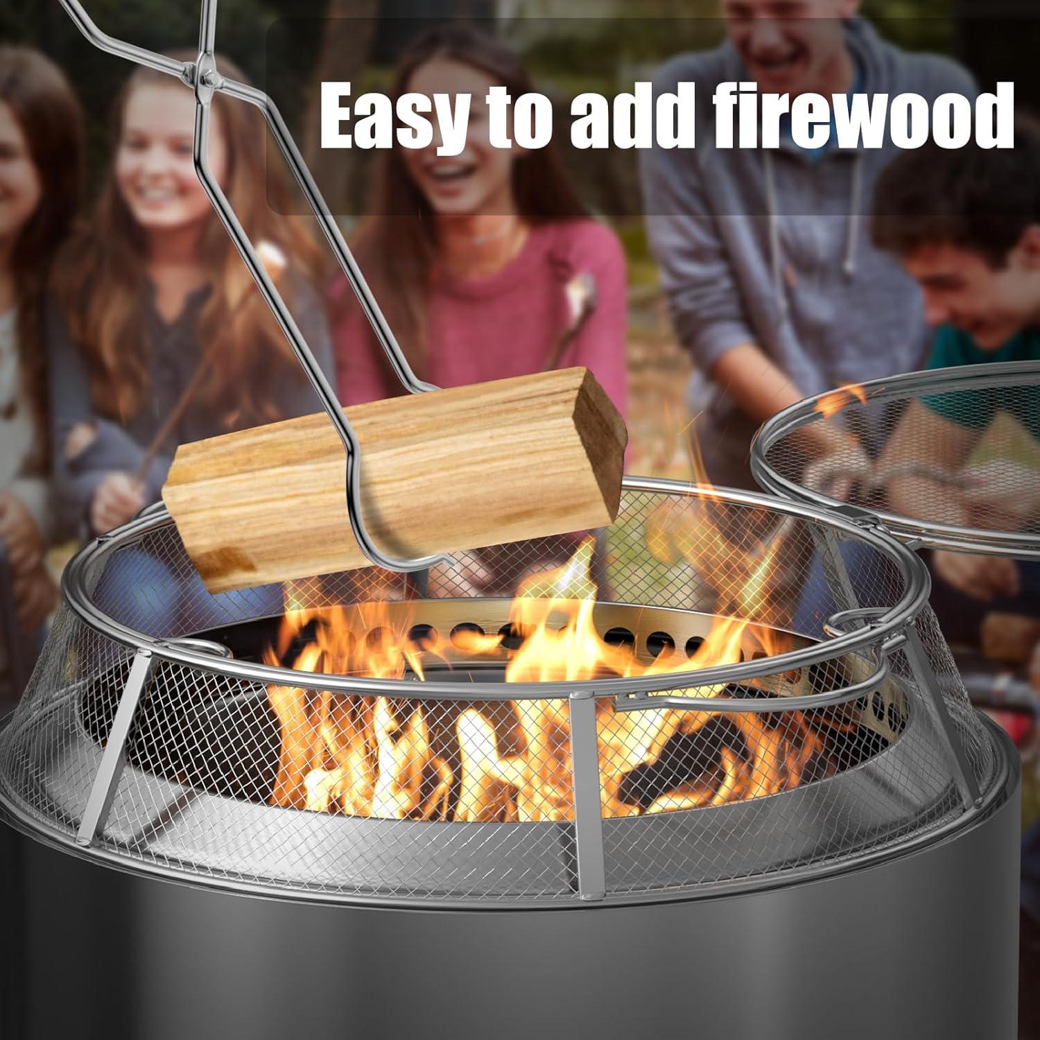 Pantalla de Protección AJinTeby para Hoguera 48 cm Acero Inoxidable