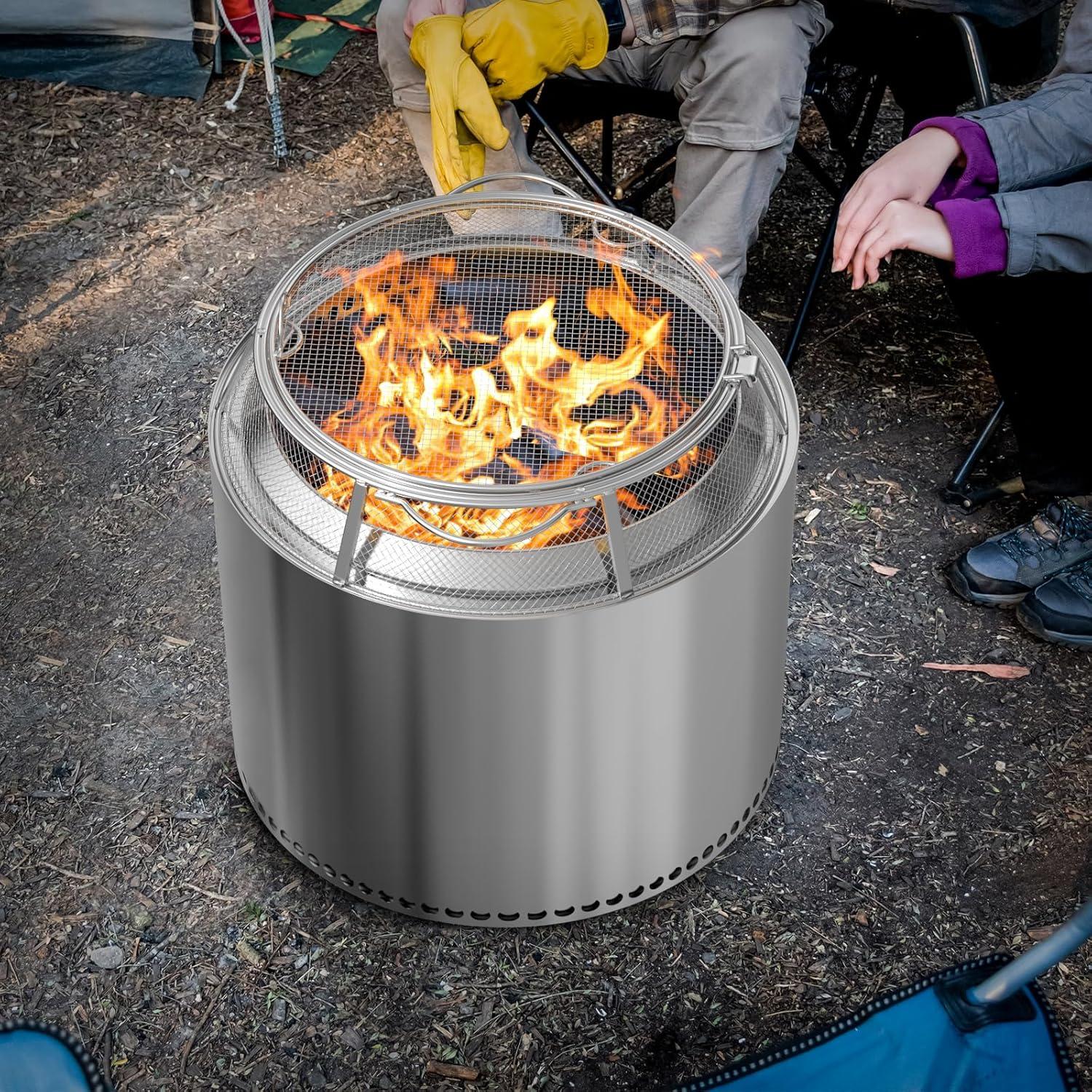 Pantalla de Protección AJinTeby para Hoguera 48 cm Acero Inoxidable